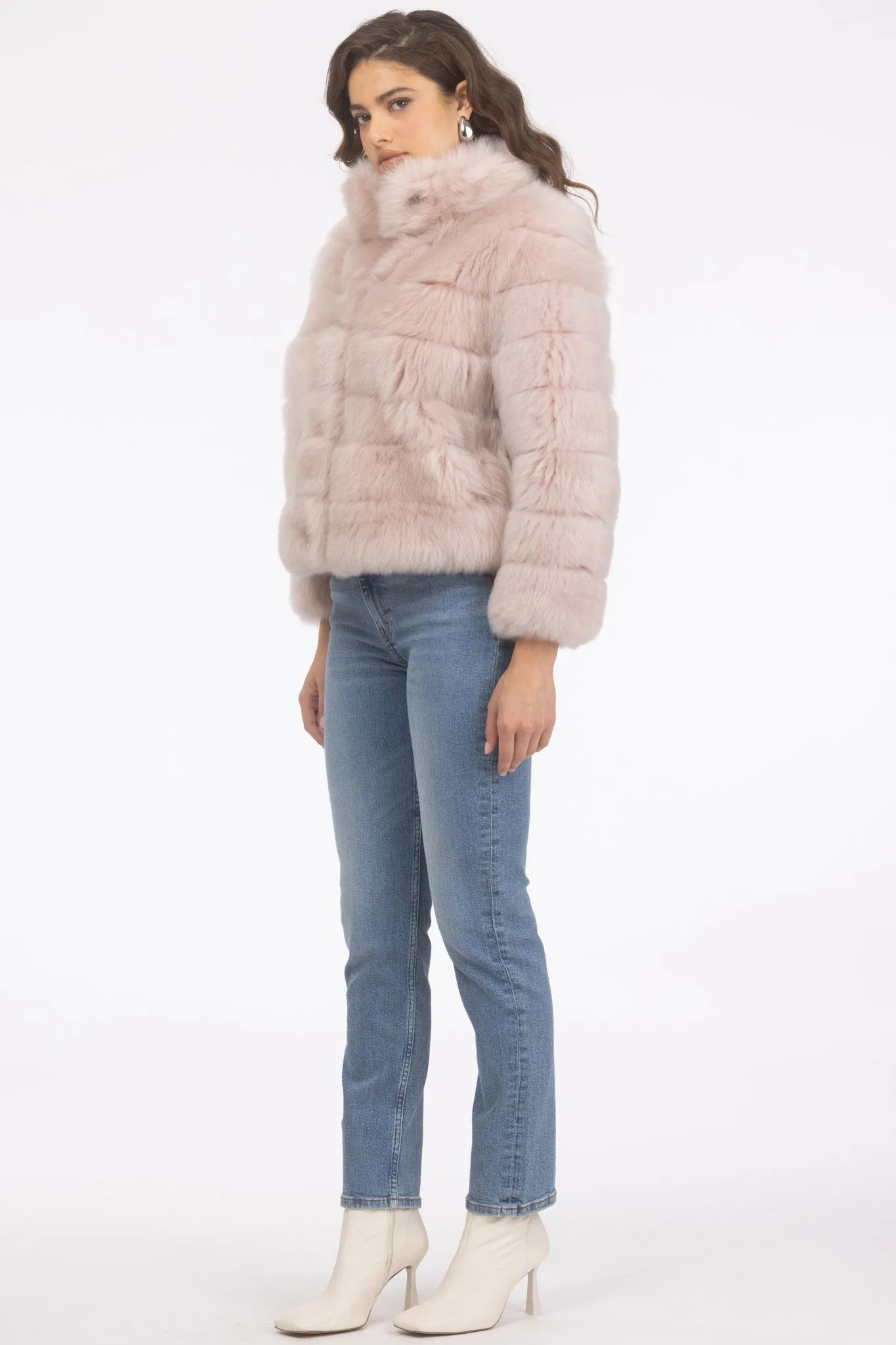 Reversible Merinillo Shearling Lamb Jacket with Cropped Sleeves