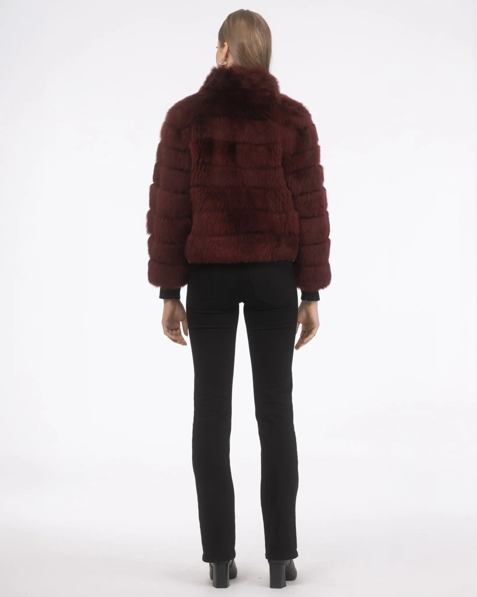 Reversible Merinillo Shearling Lamb Jacket with Cropped Sleeves