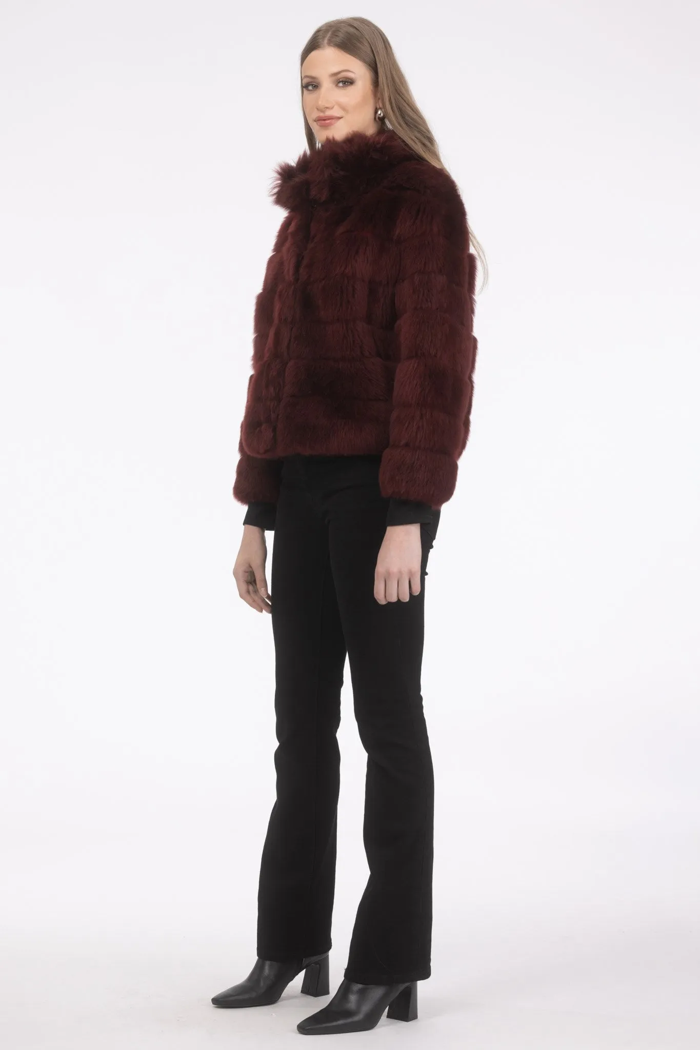 Reversible Merinillo Shearling Lamb Jacket with Cropped Sleeves