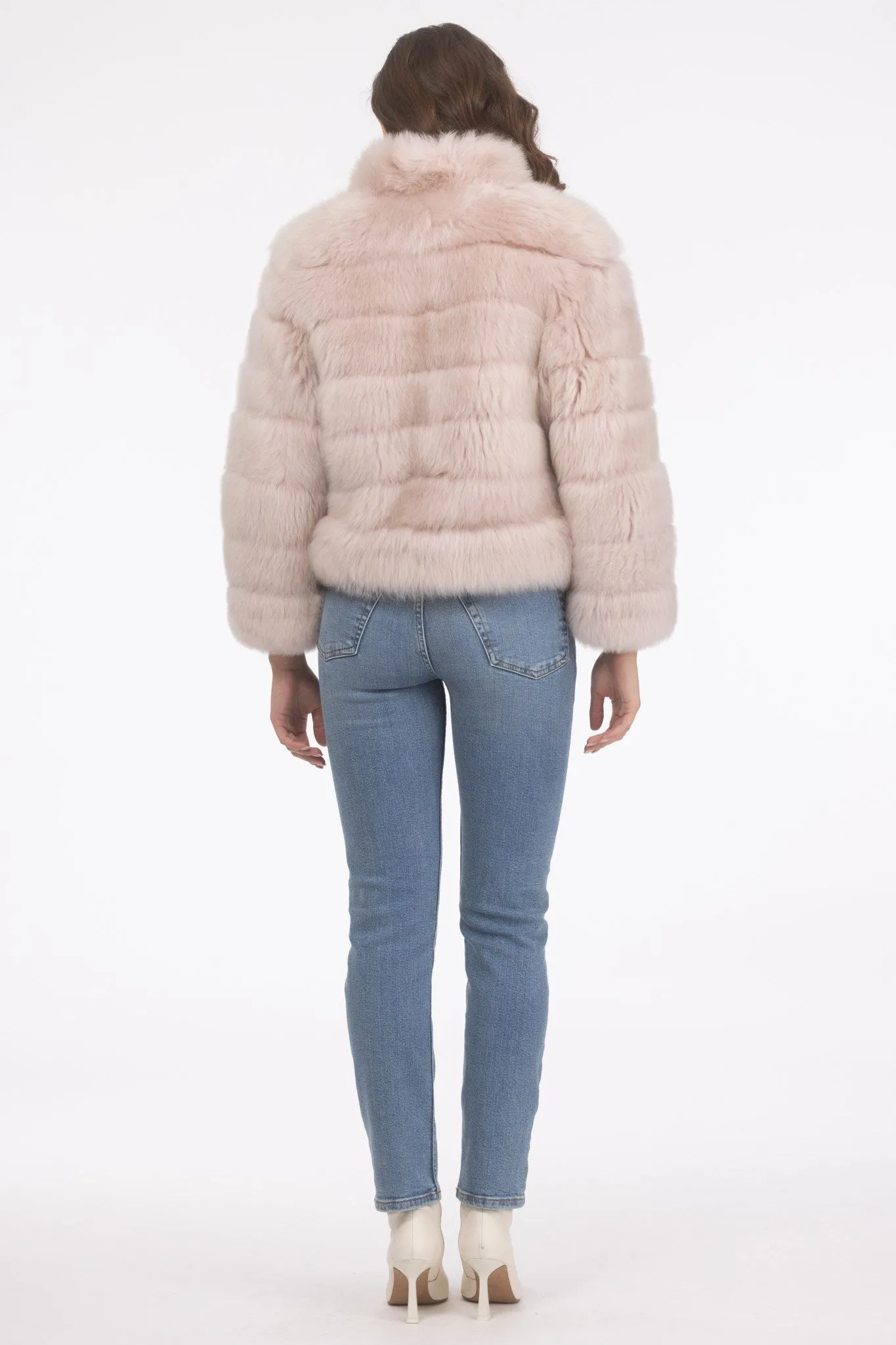 Reversible Merinillo Shearling Lamb Jacket with Cropped Sleeves