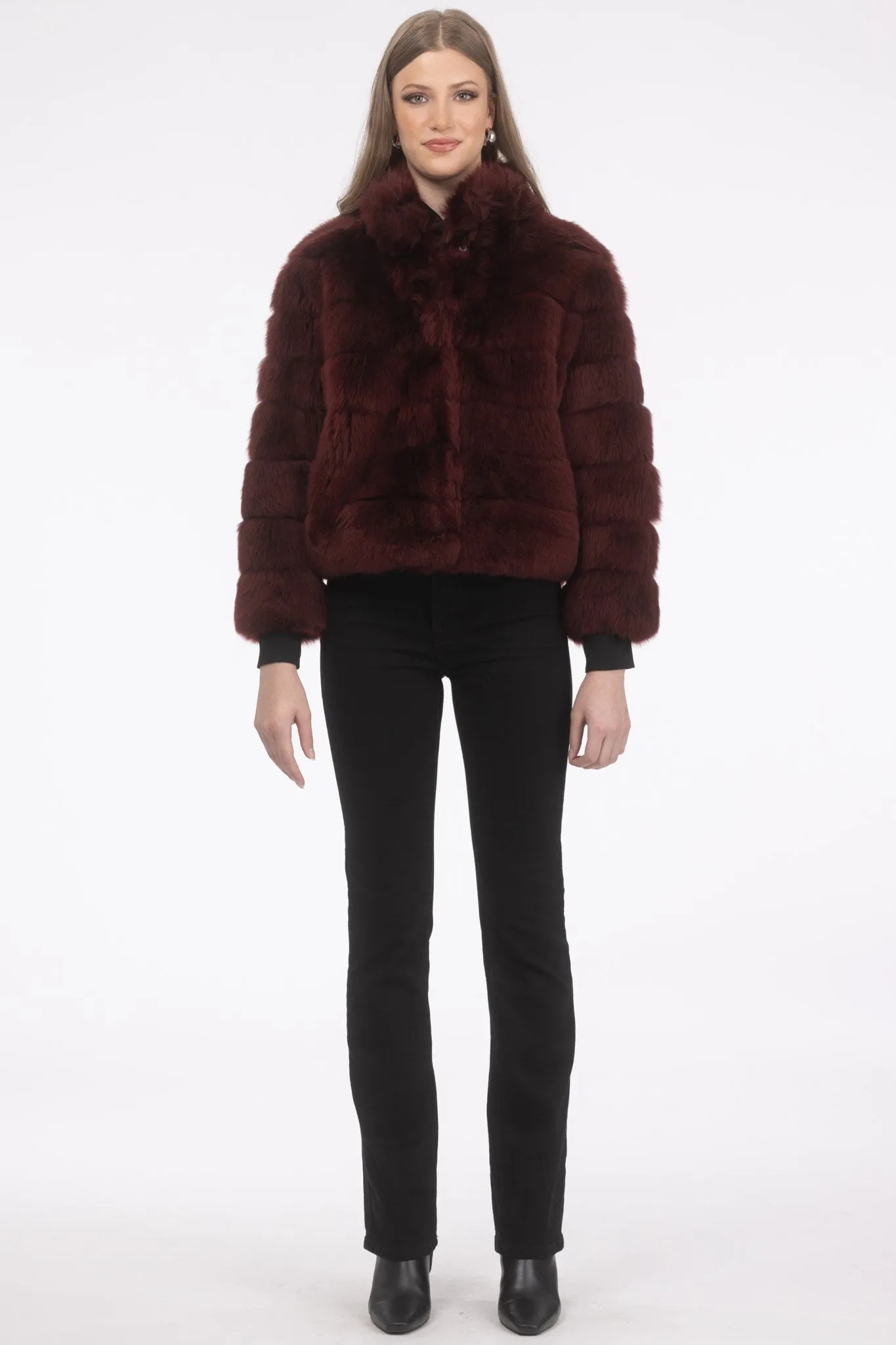 Reversible Merinillo Shearling Lamb Jacket with Cropped Sleeves