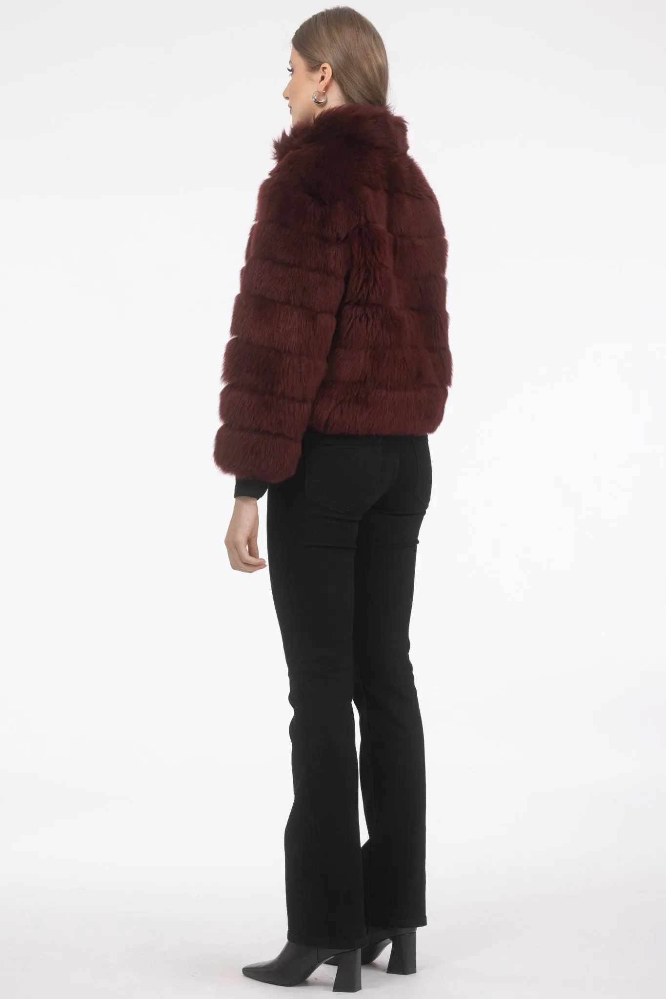 Reversible Merinillo Shearling Lamb Jacket with Cropped Sleeves