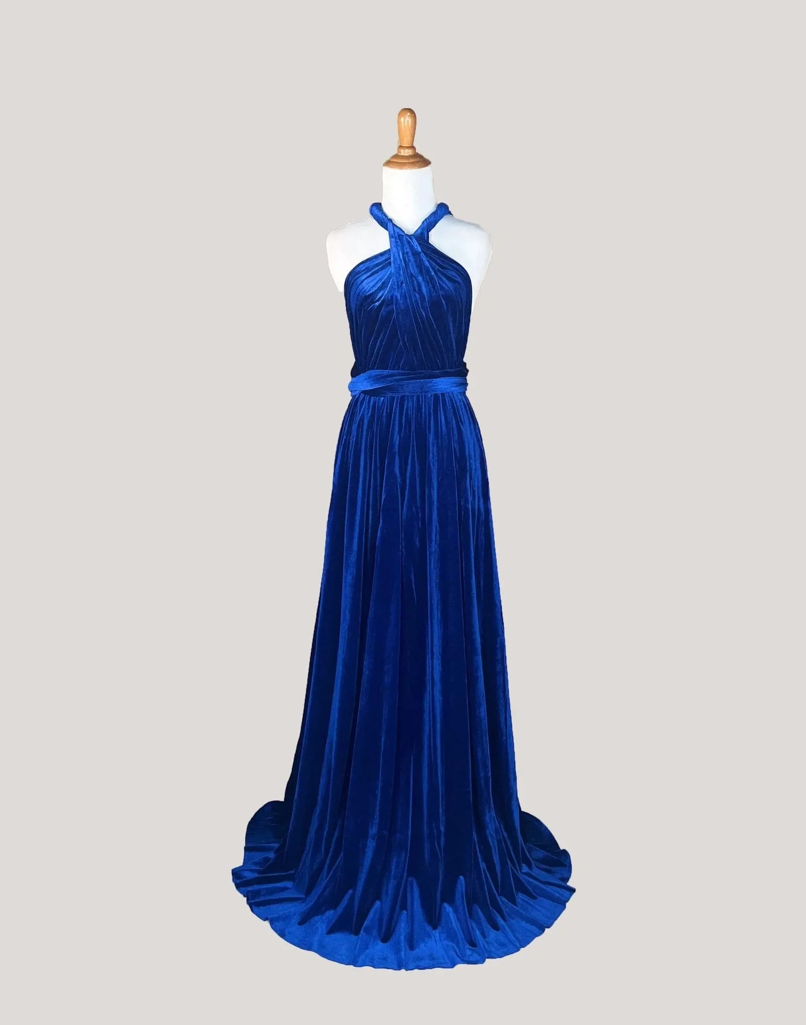 Royal Blue Velvet Infinity Dress/ Wrap Convertible Bridesmaid Dress,R28