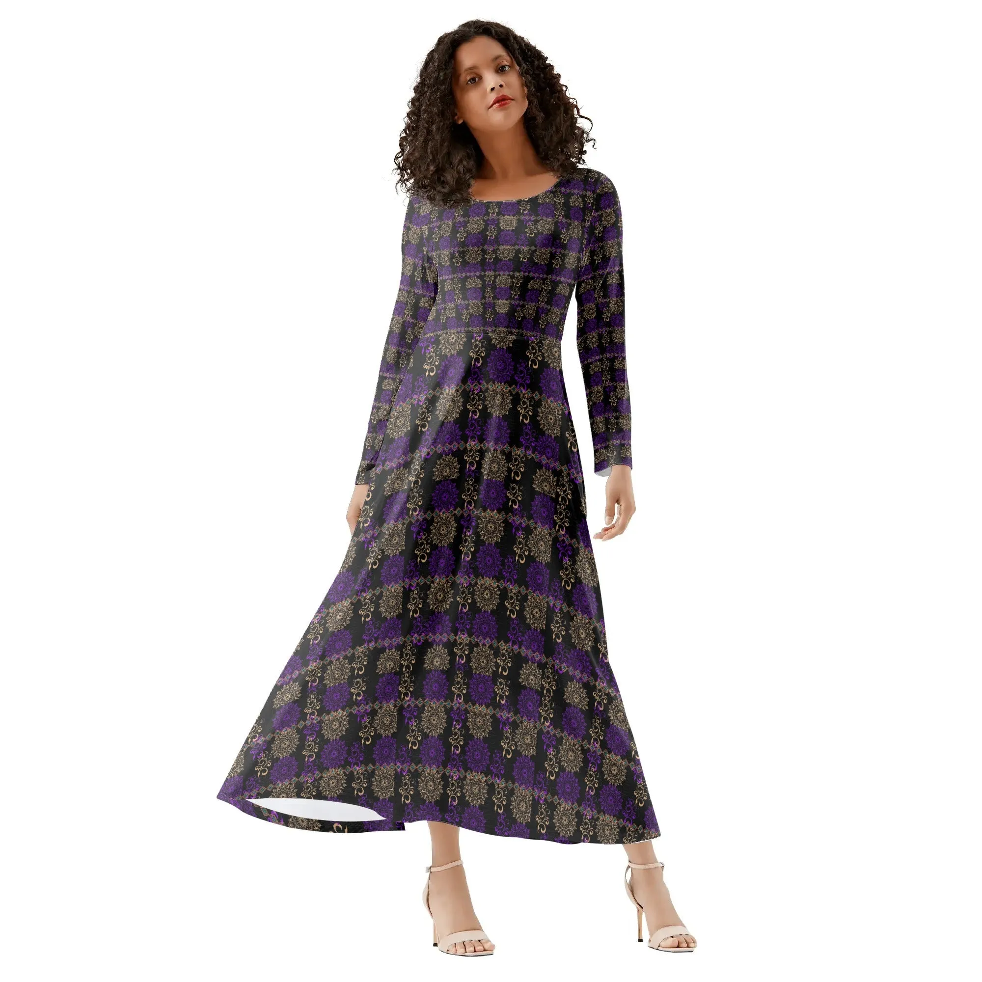 Royal Hues Womens Long Sleeve Flowy Long Dress