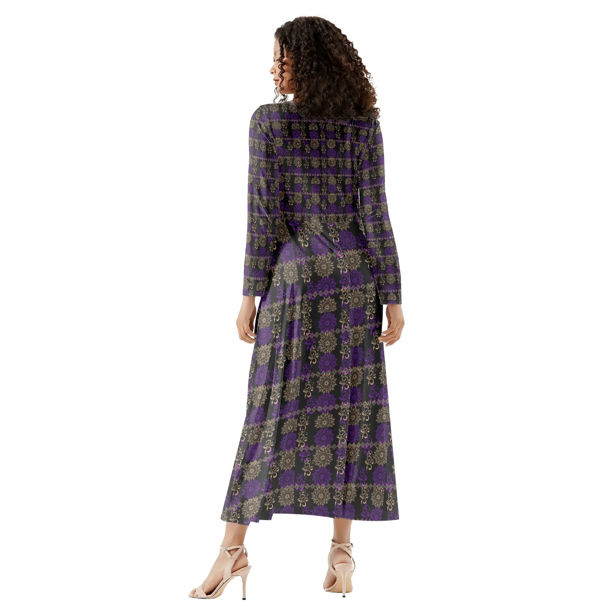 Royal Hues Womens Long Sleeve Flowy Long Dress