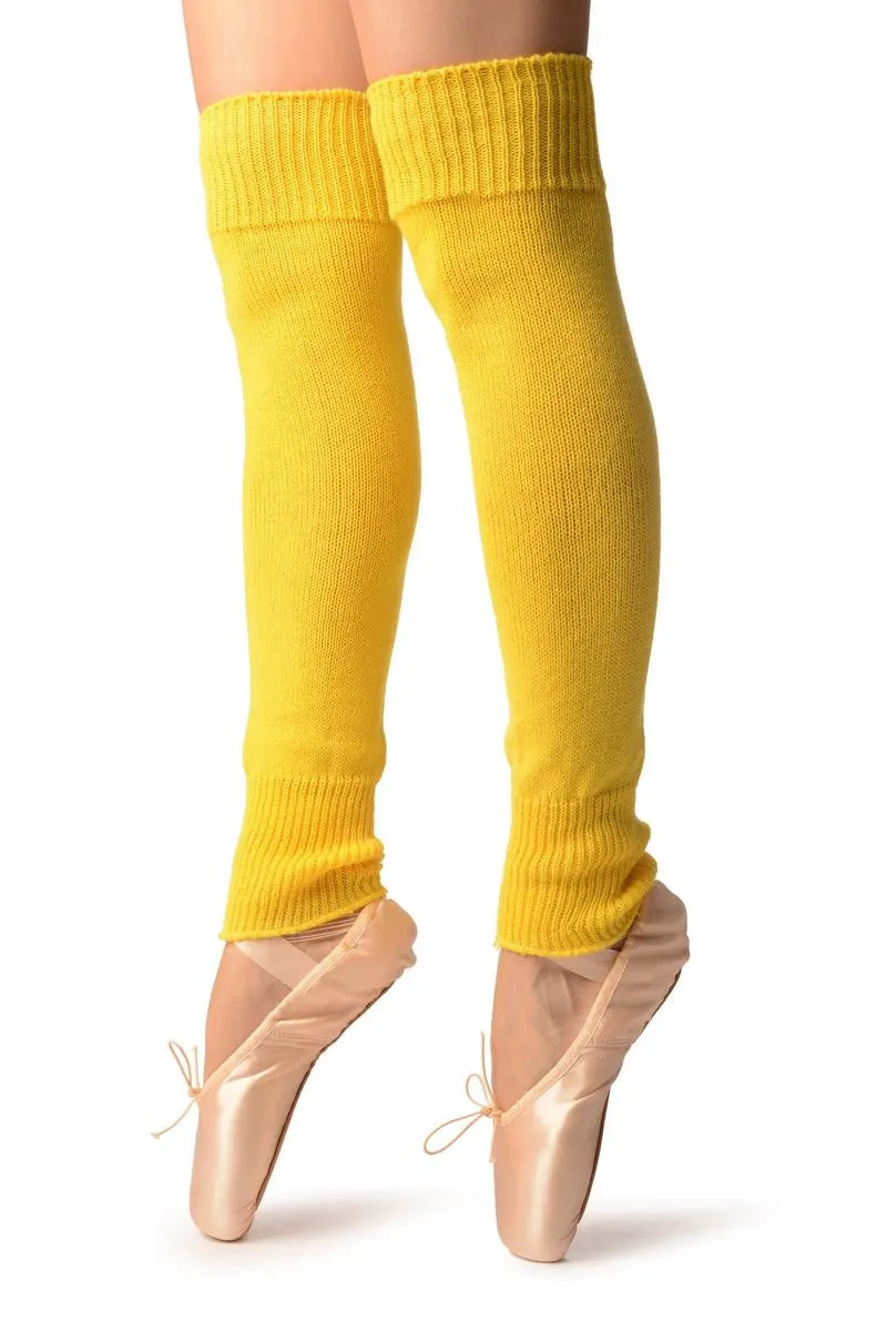 Saffron Yellow Plain Dance/Ballet Leg Warmers