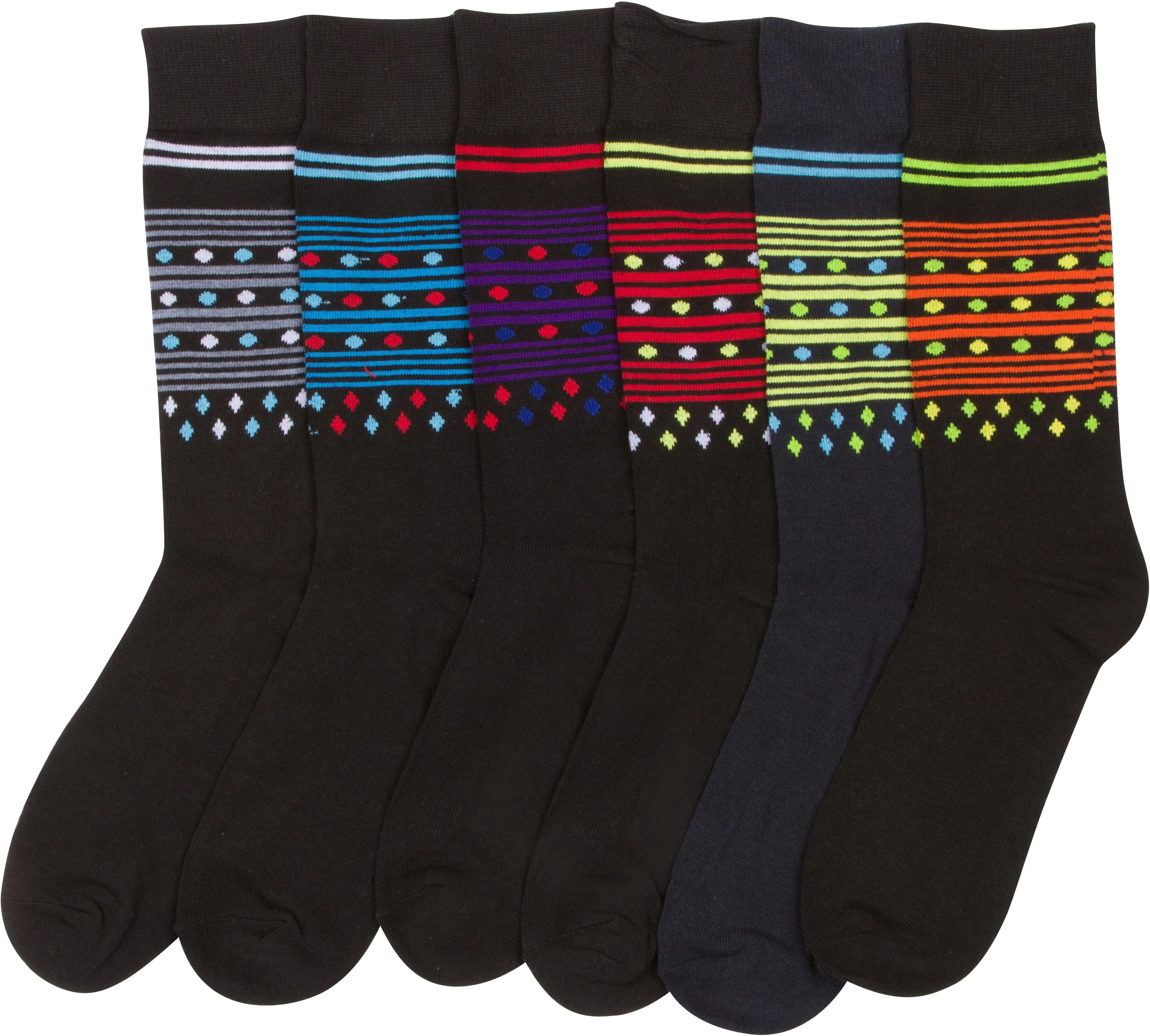 Sakkas Men's Classic Patterned Dress Socks Value 6-Pack