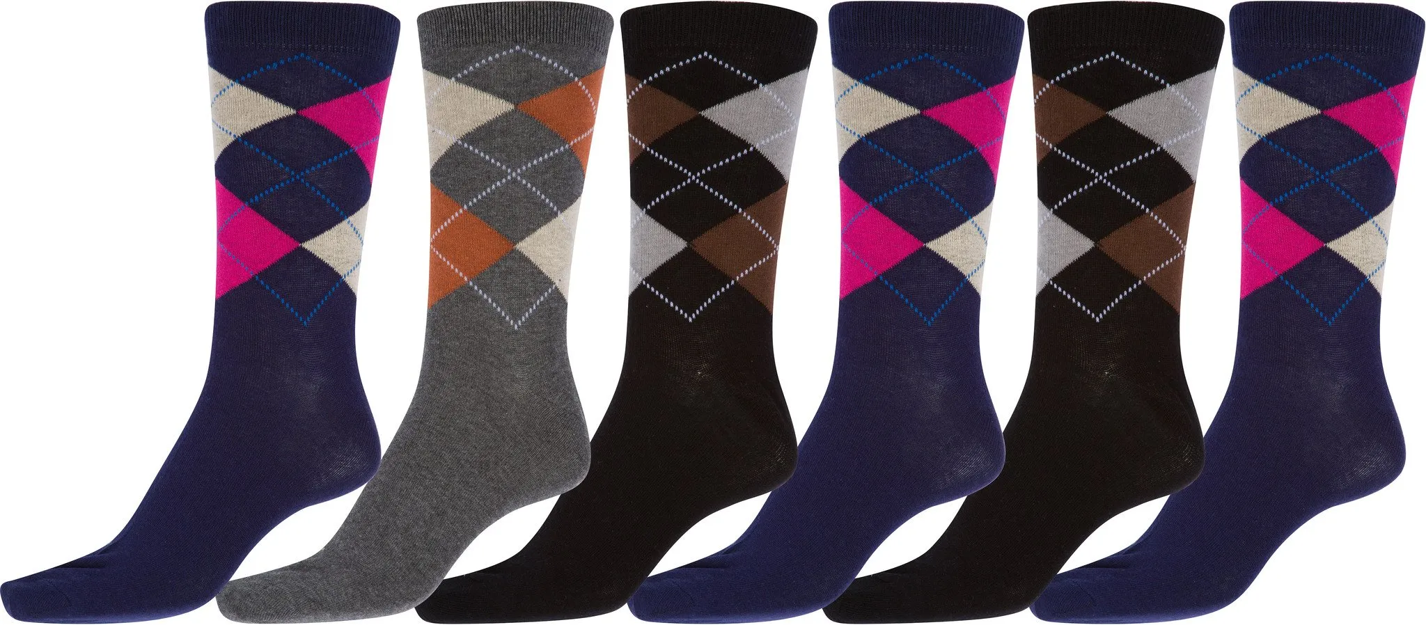 Sakkas Men's Classic Patterned Dress Socks Value 6-Pack