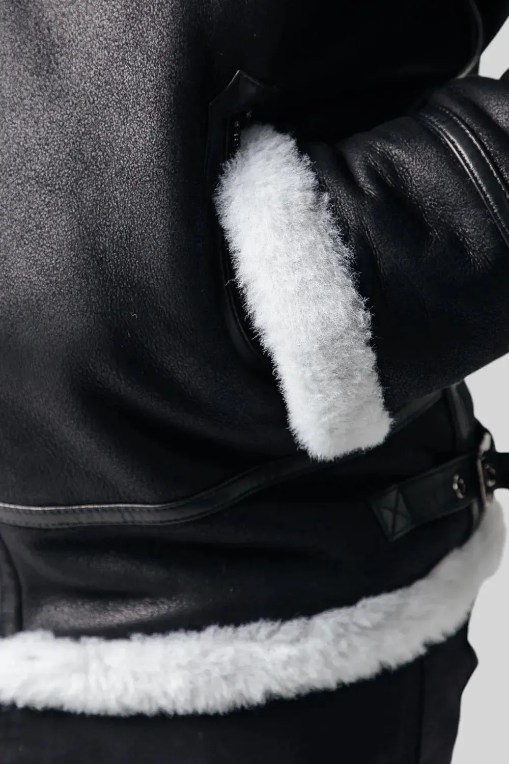 Sandro Hooded Sheepskin Jacket