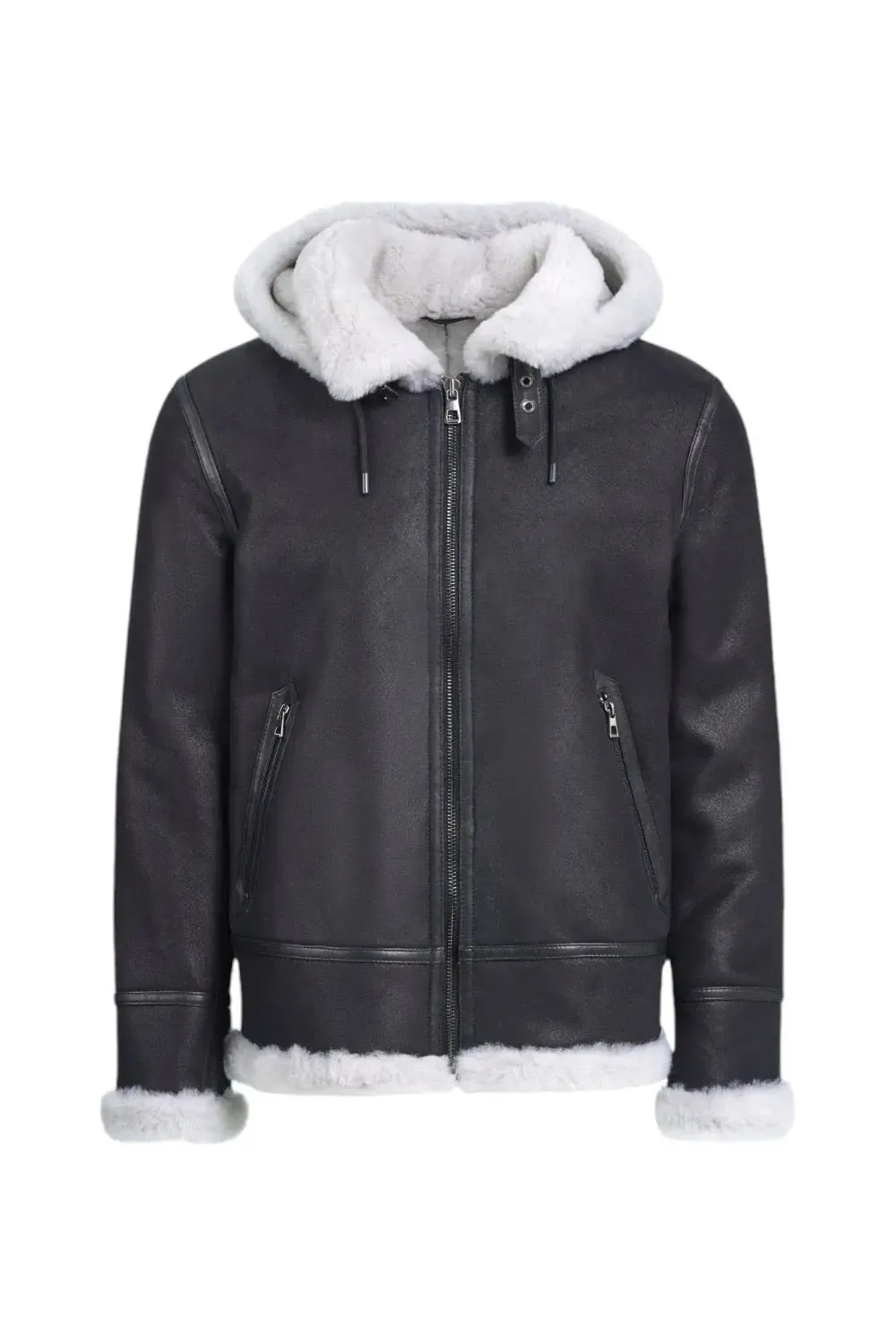 Sandro Hooded Sheepskin Jacket