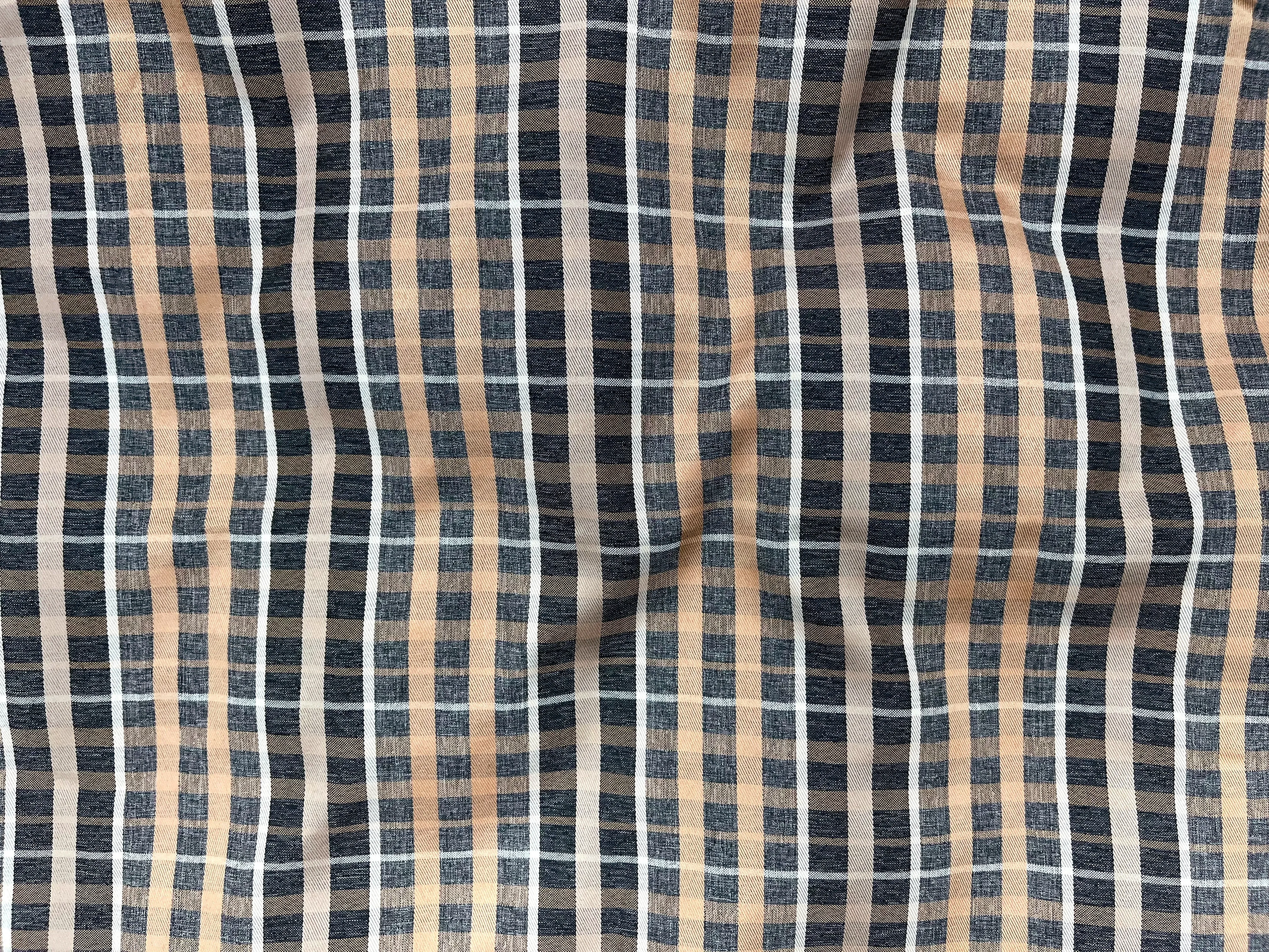 Satin Check Shirting Fabric