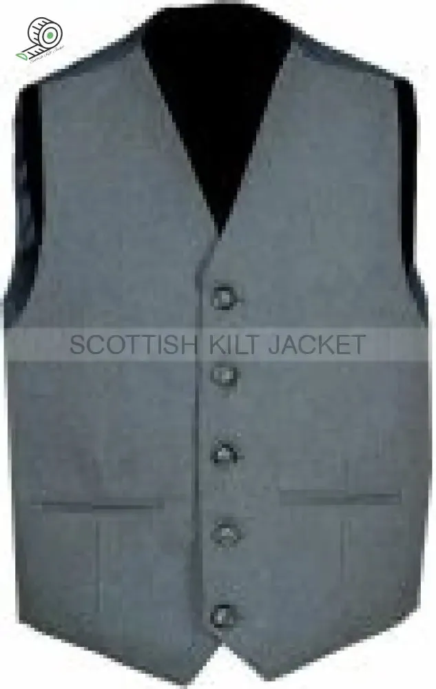 Scottish Wedding Jacket 100% Wool Light Grey Argyll Kilt Jacket & Waistcoat/Vest