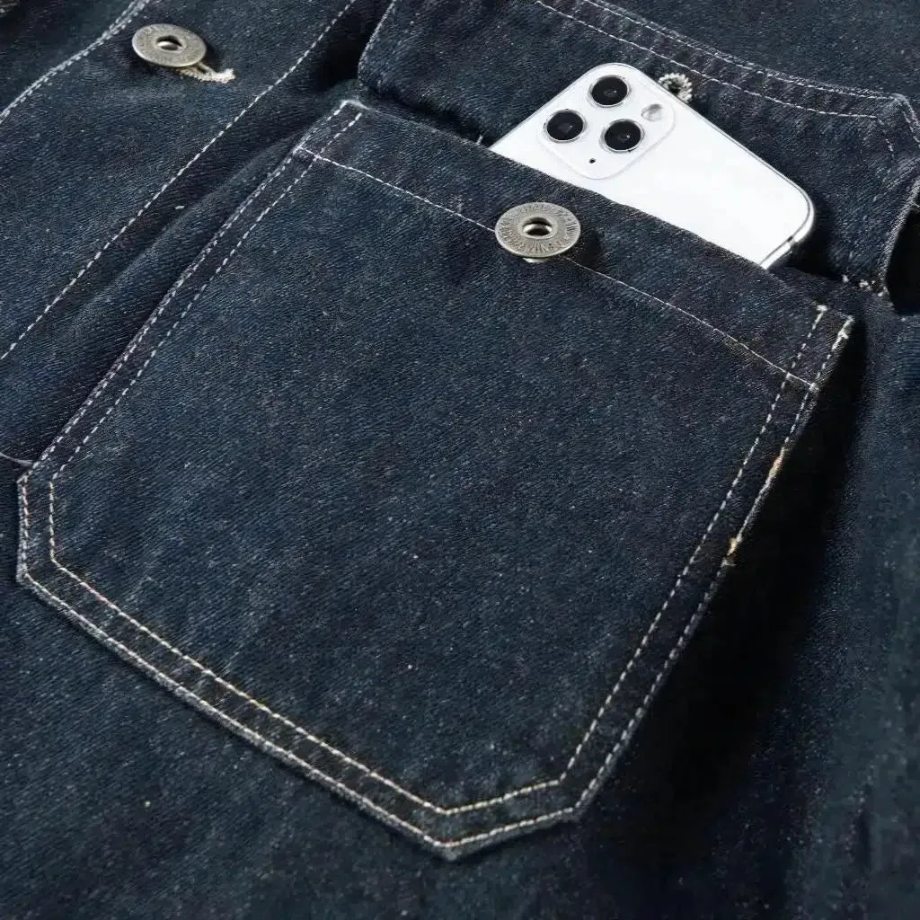 Sherpa oversized men's denim jacket