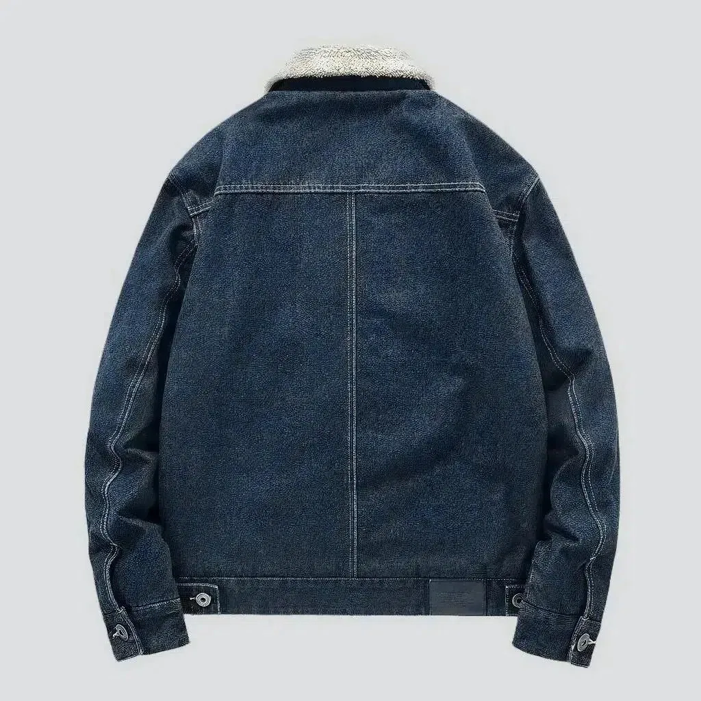 Sherpa oversized men's denim jacket