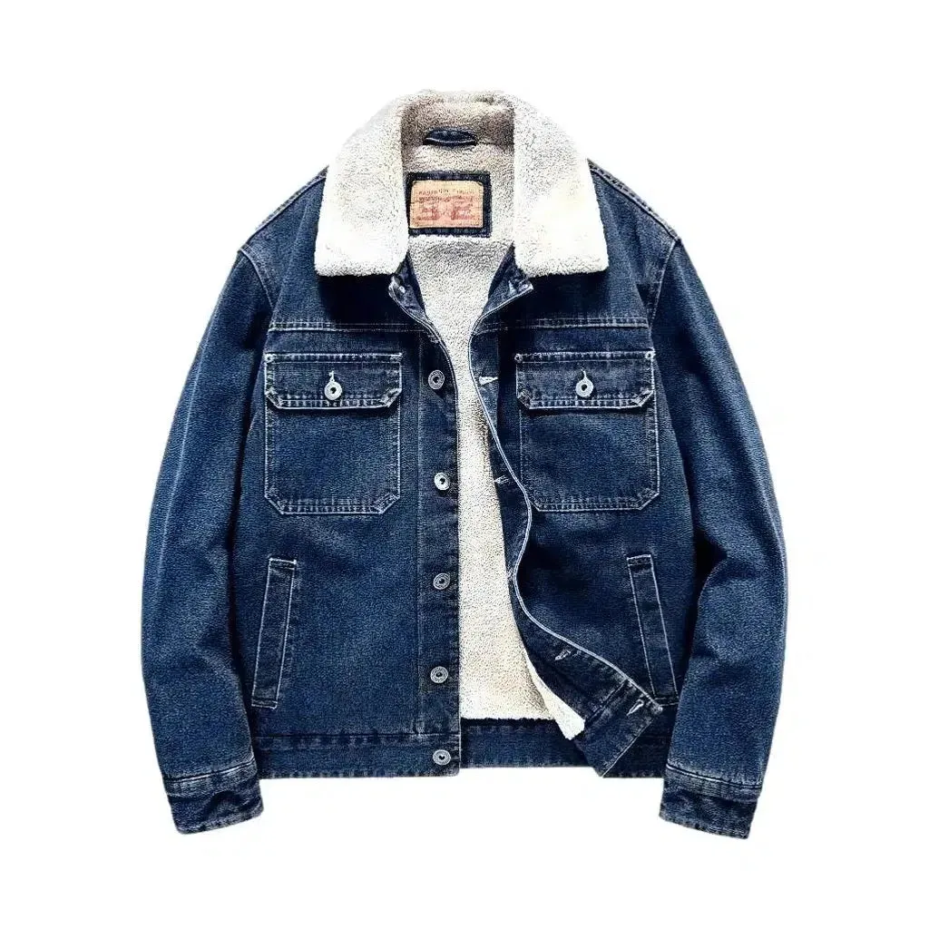 Sherpa oversized men's denim jacket