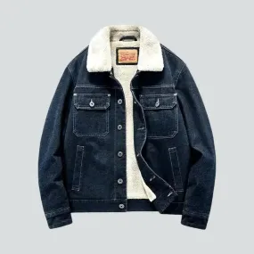 Sherpa oversized men's denim jacket