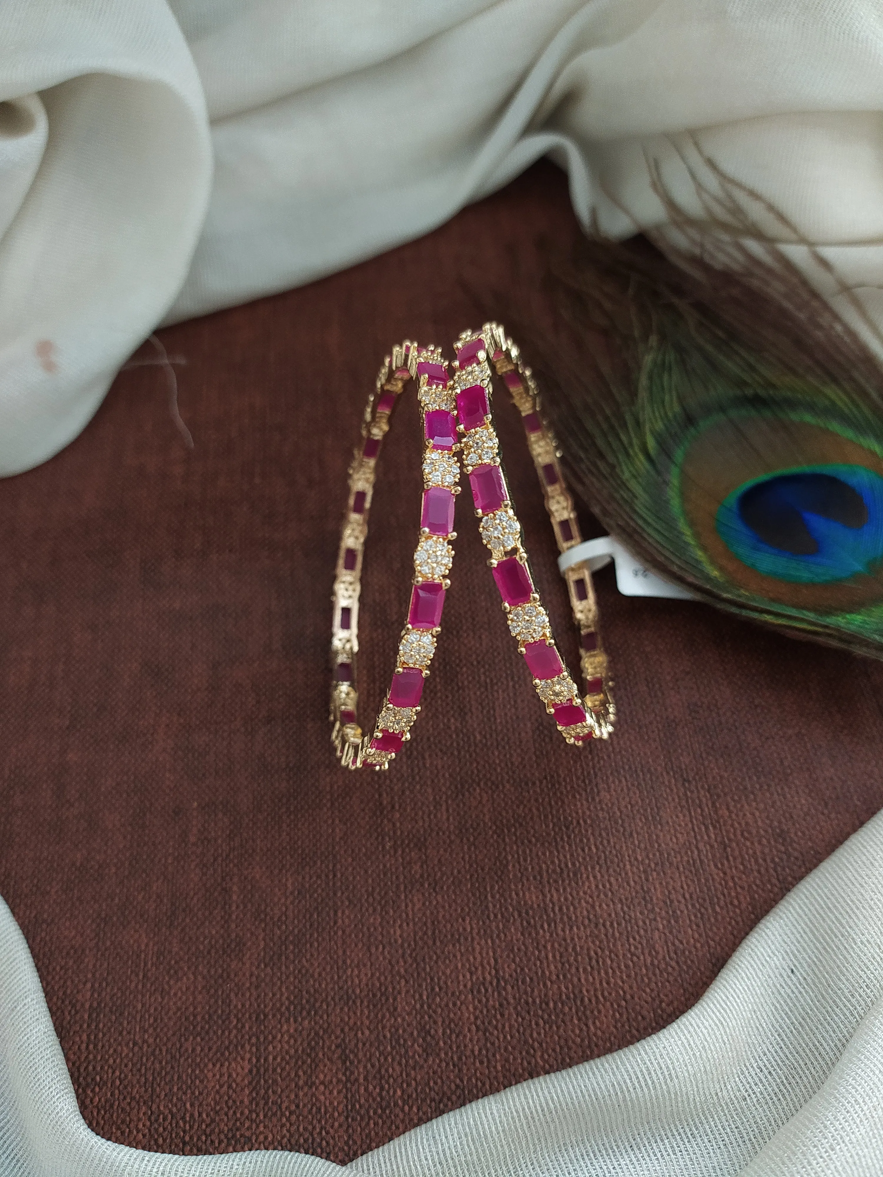 Shine on with Sophistication With The Gold-Plated Zircon Bangles