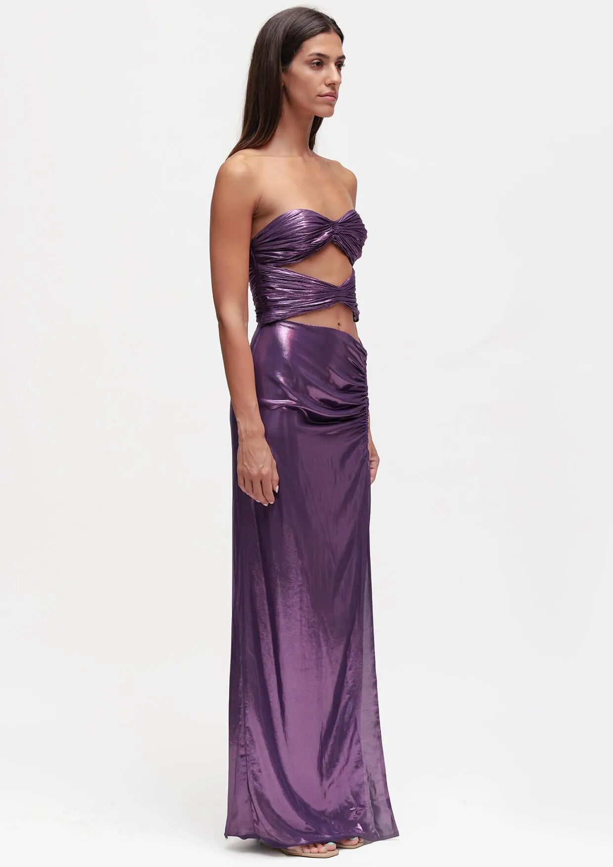 Sirena Cut-Out Lurex Maxi Dress