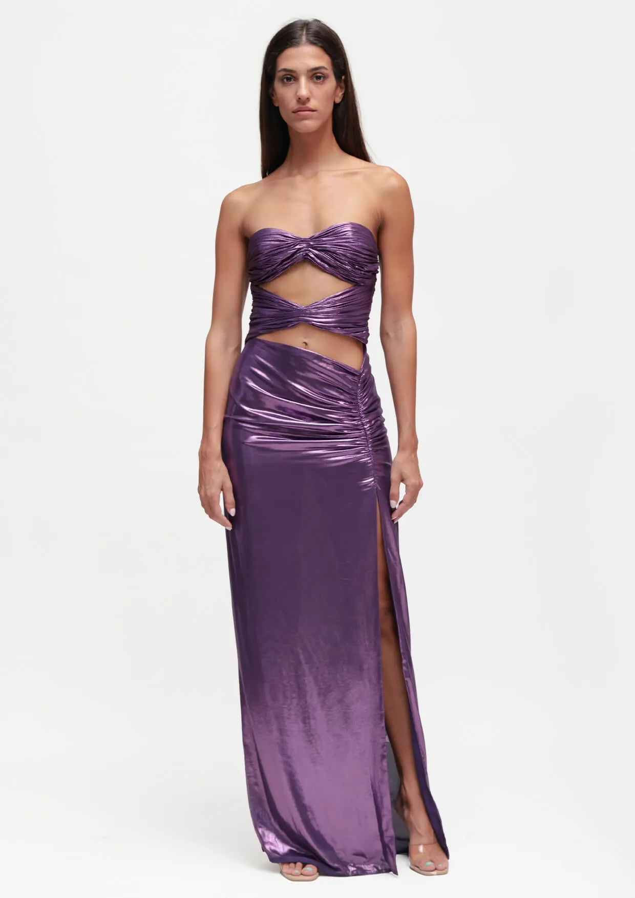 Sirena Cut-Out Lurex Maxi Dress