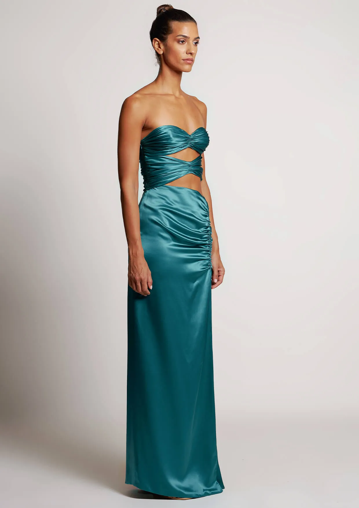 Sirena Cut-Out Silk Maxi Dress