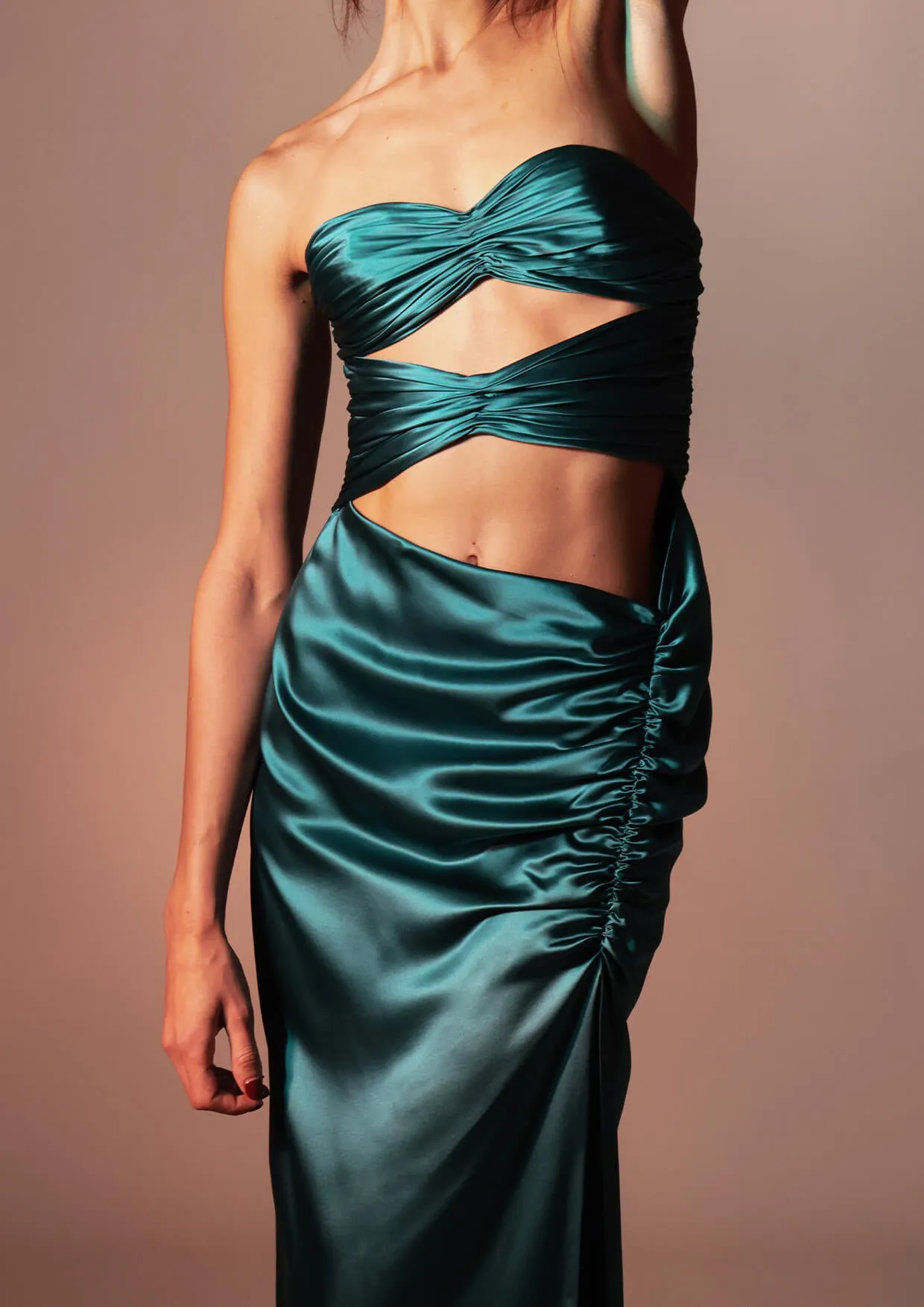 Sirena Cut-Out Silk Maxi Dress