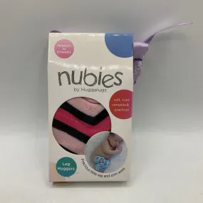 Size 0-6m: Nubies by Huggalugs Pink & Navy Blue Chevron Baby Leg Warmers NEW