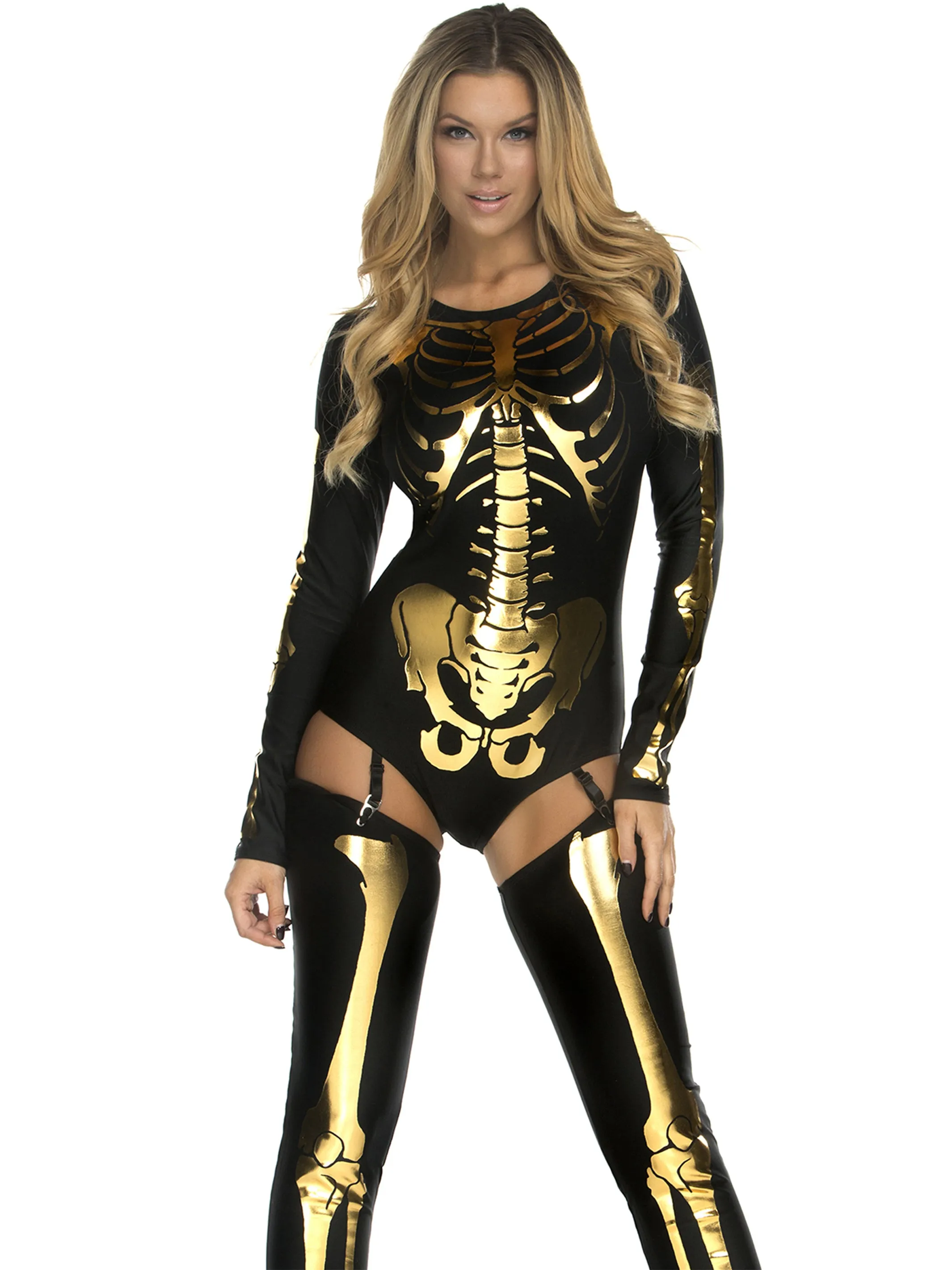 Skin and Bones Sexy Skeleton Bodysuit Halloween Costume