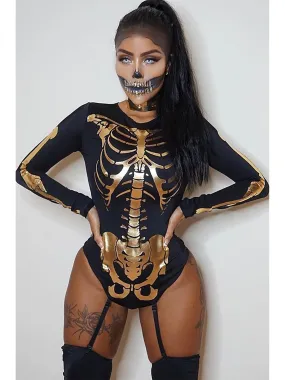 Skin and Bones Sexy Skeleton Bodysuit Halloween Costume