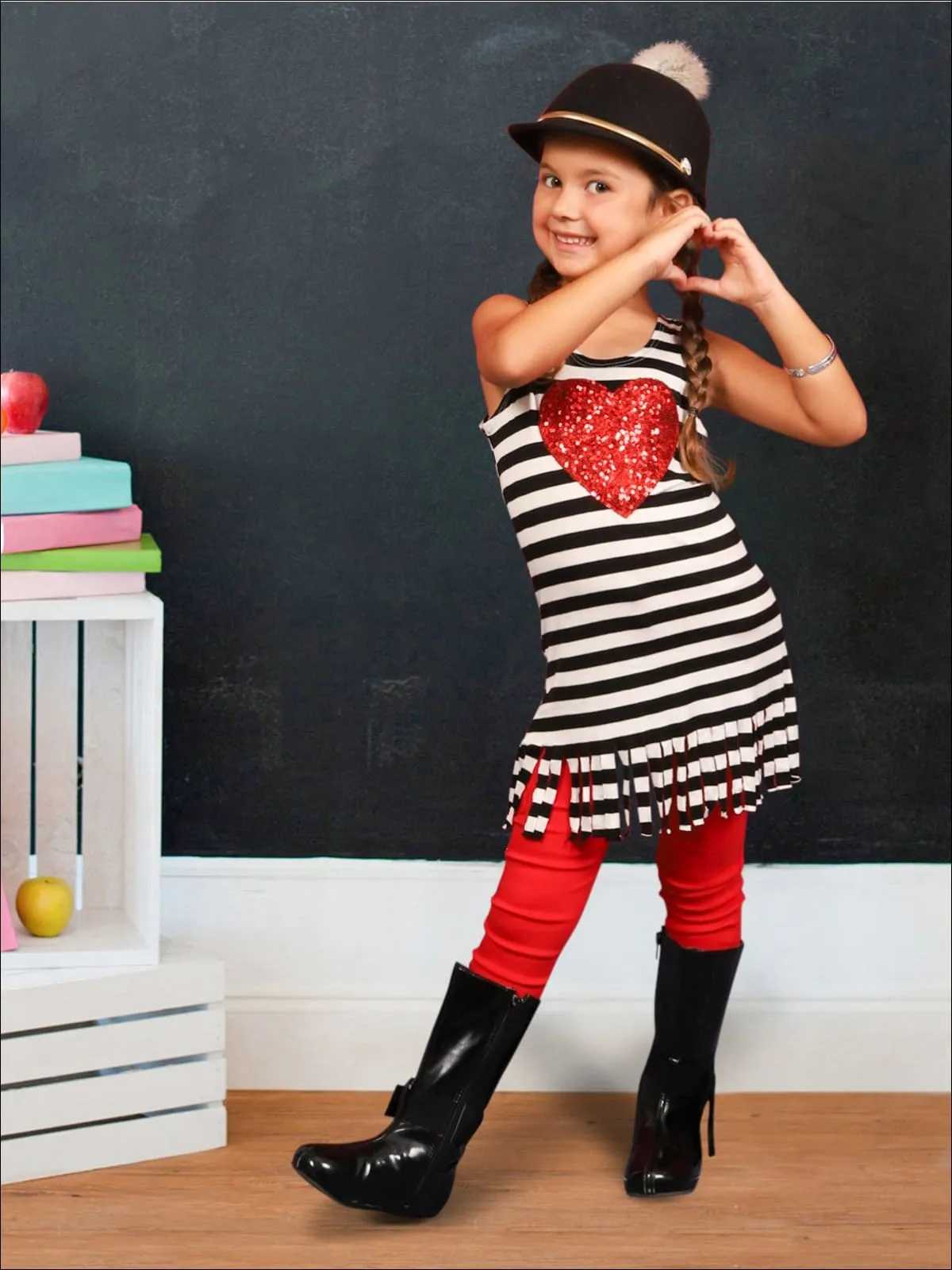 So Sweet Striped Sequin Fringe Tunic