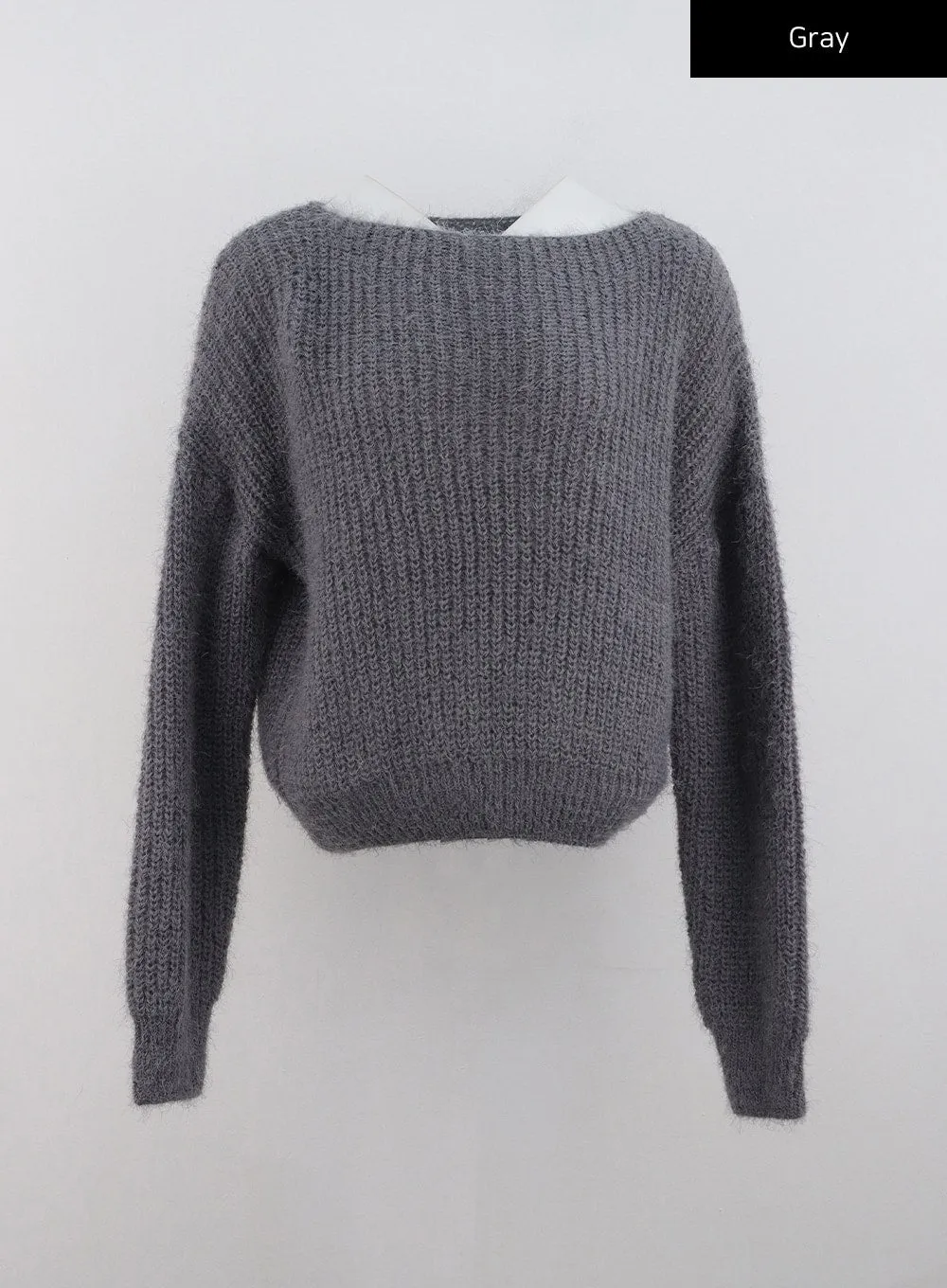 Soft Boat Neck Knit Sweater CN329