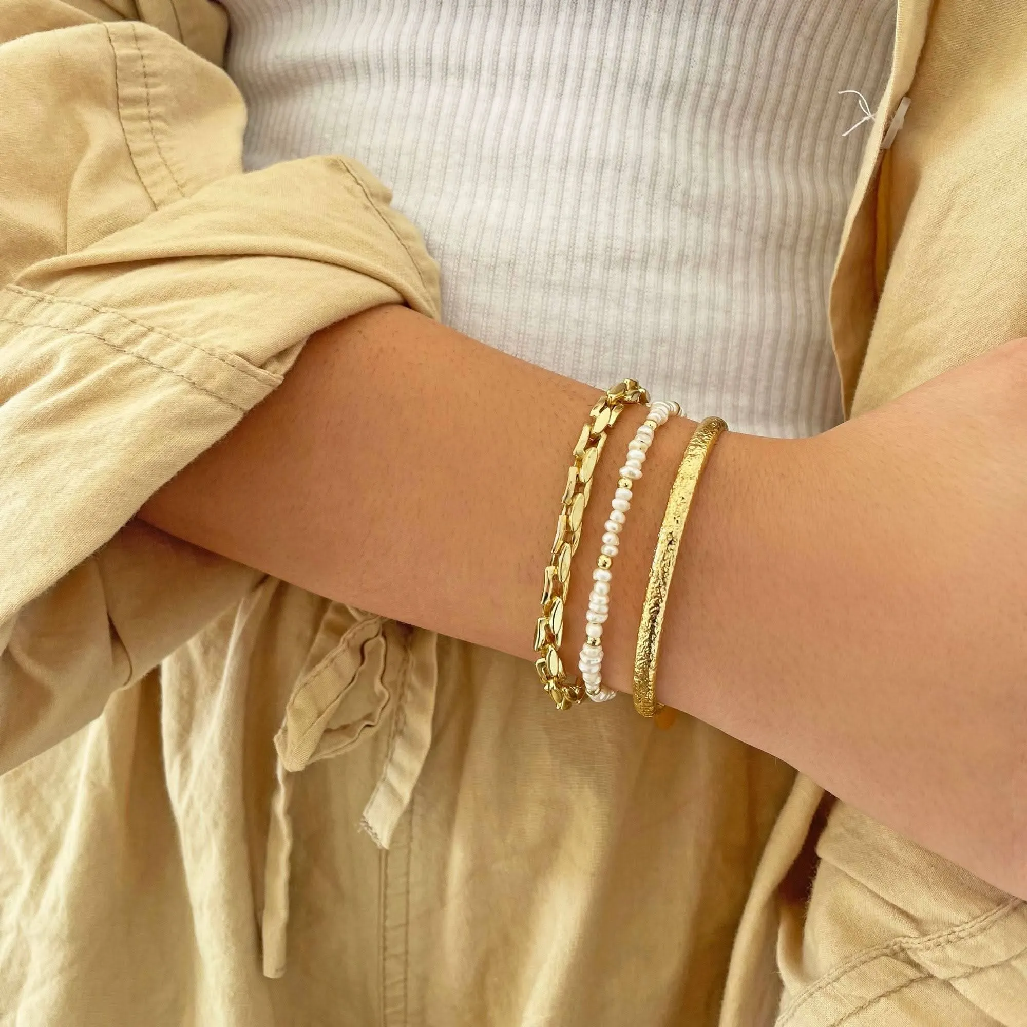 Stevie Gold Cuff Bracelet