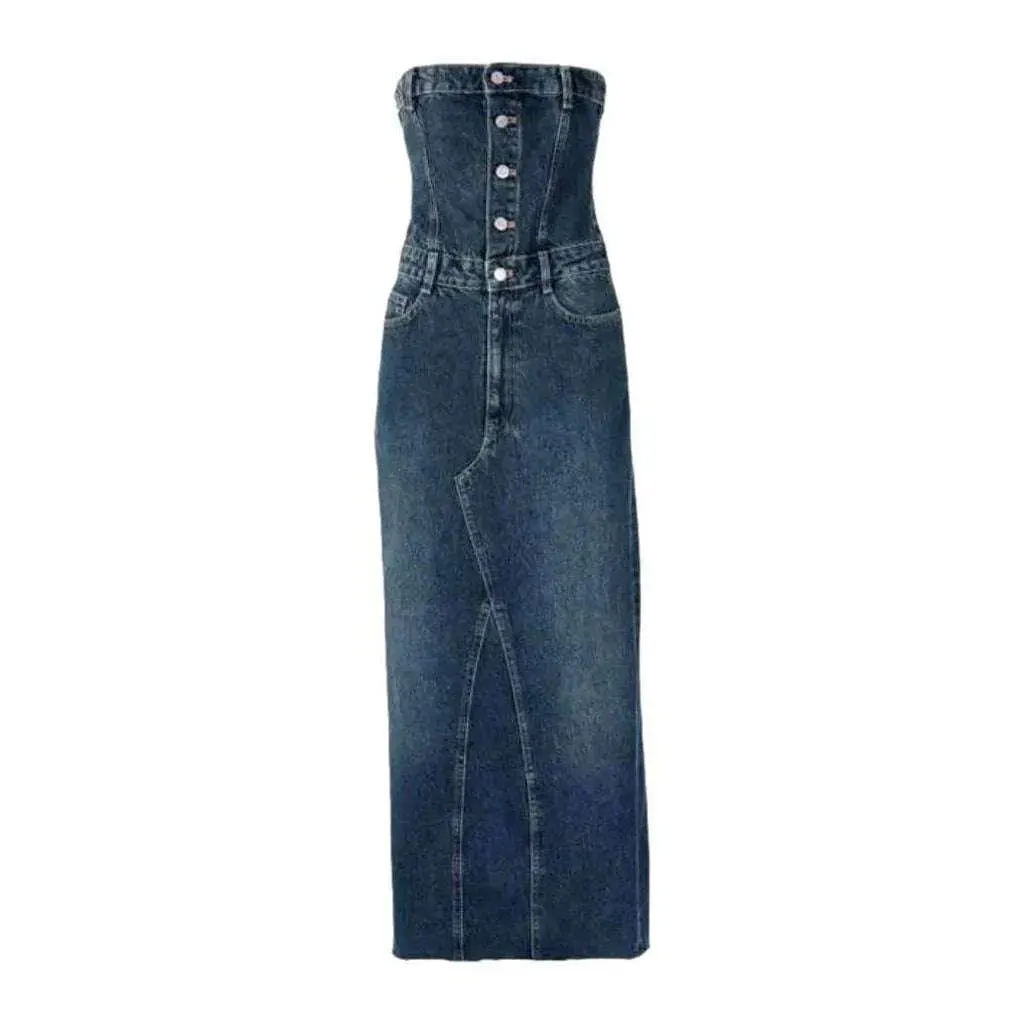 Strapless fashion denim dress