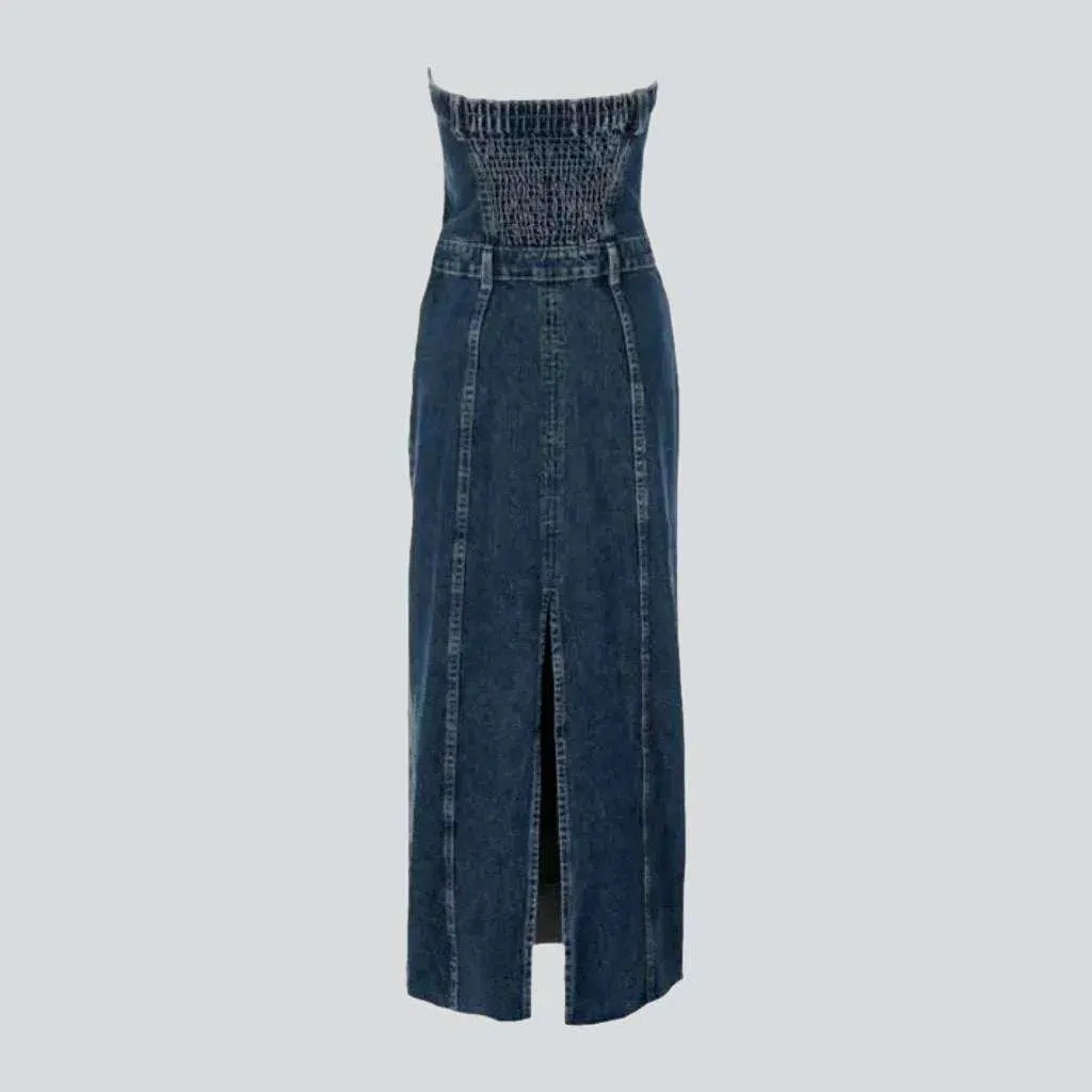 Strapless fashion denim dress