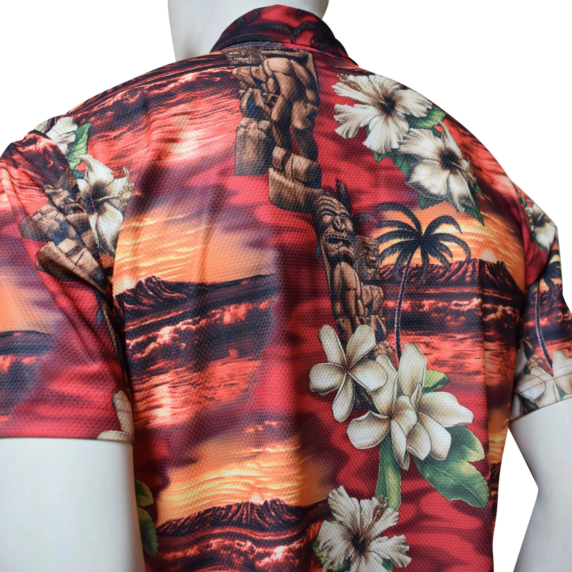 Sunset Printed Polo Shirt - Hawaiian All Over Pattern Premium Lightweight Fast-Drying Casual Men Unisex shirt