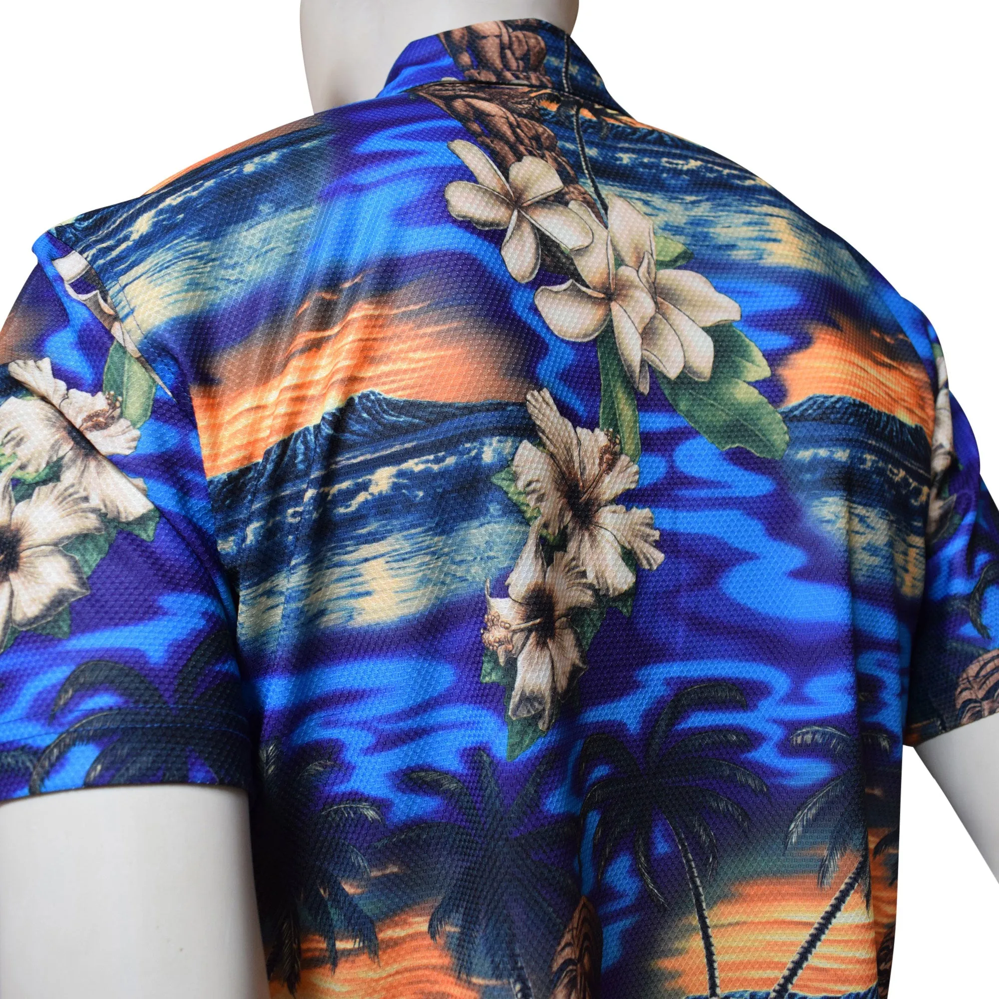 Sunset Printed Polo Shirt - Hawaiian All Over Pattern Premium Lightweight Fast-Drying Casual Men Unisex shirt