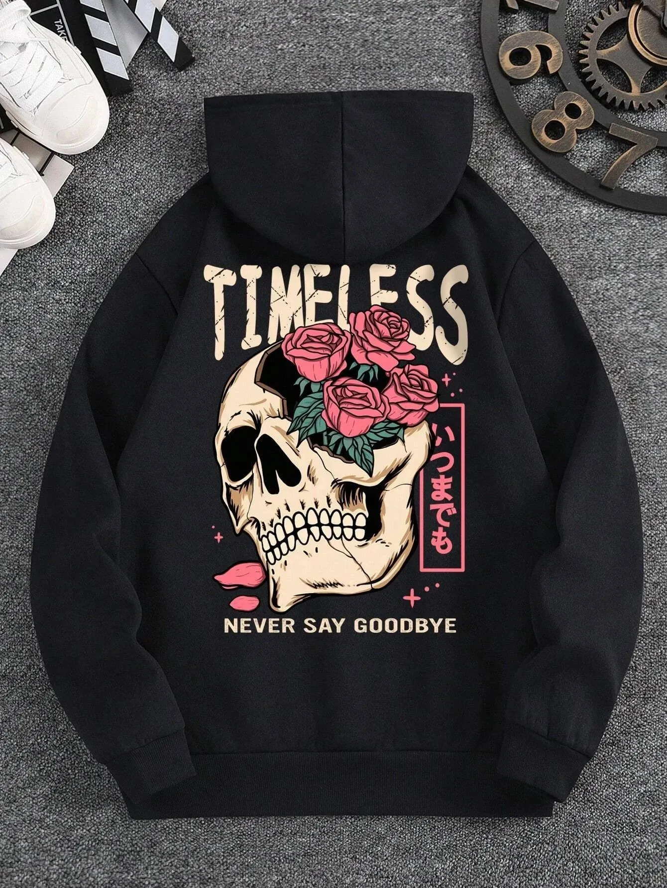 SXV  'timeless never say goodbye’ Printed Cool Aesthetic Sweatshirt Hoodie