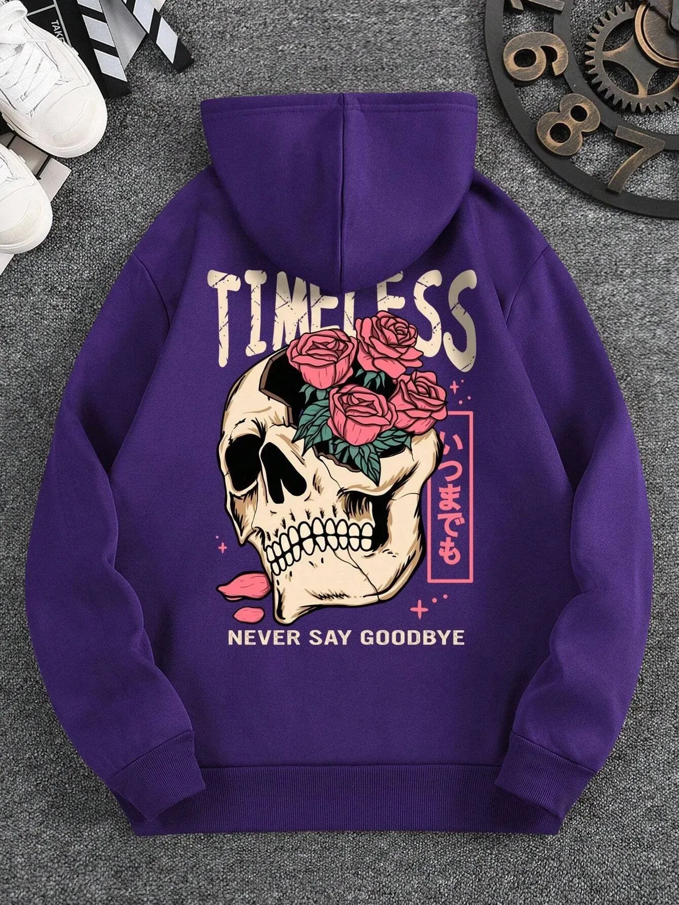 SXV  'timeless never say goodbye’ Printed Cool Aesthetic Sweatshirt Hoodie