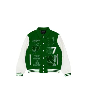 The Green print Varsity Jacket - Green / White