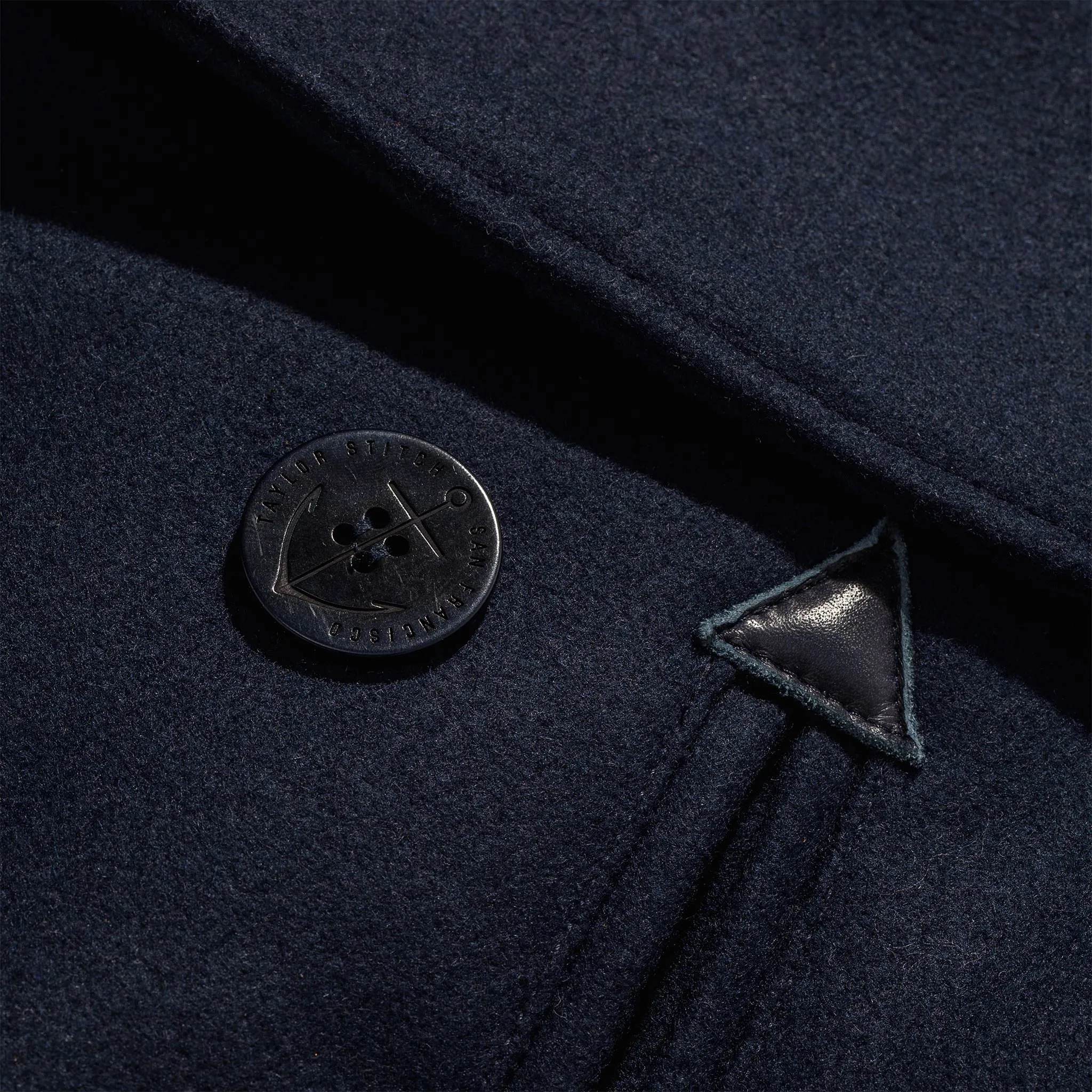 The Mendocino Peacoat in Navy Melton Wool