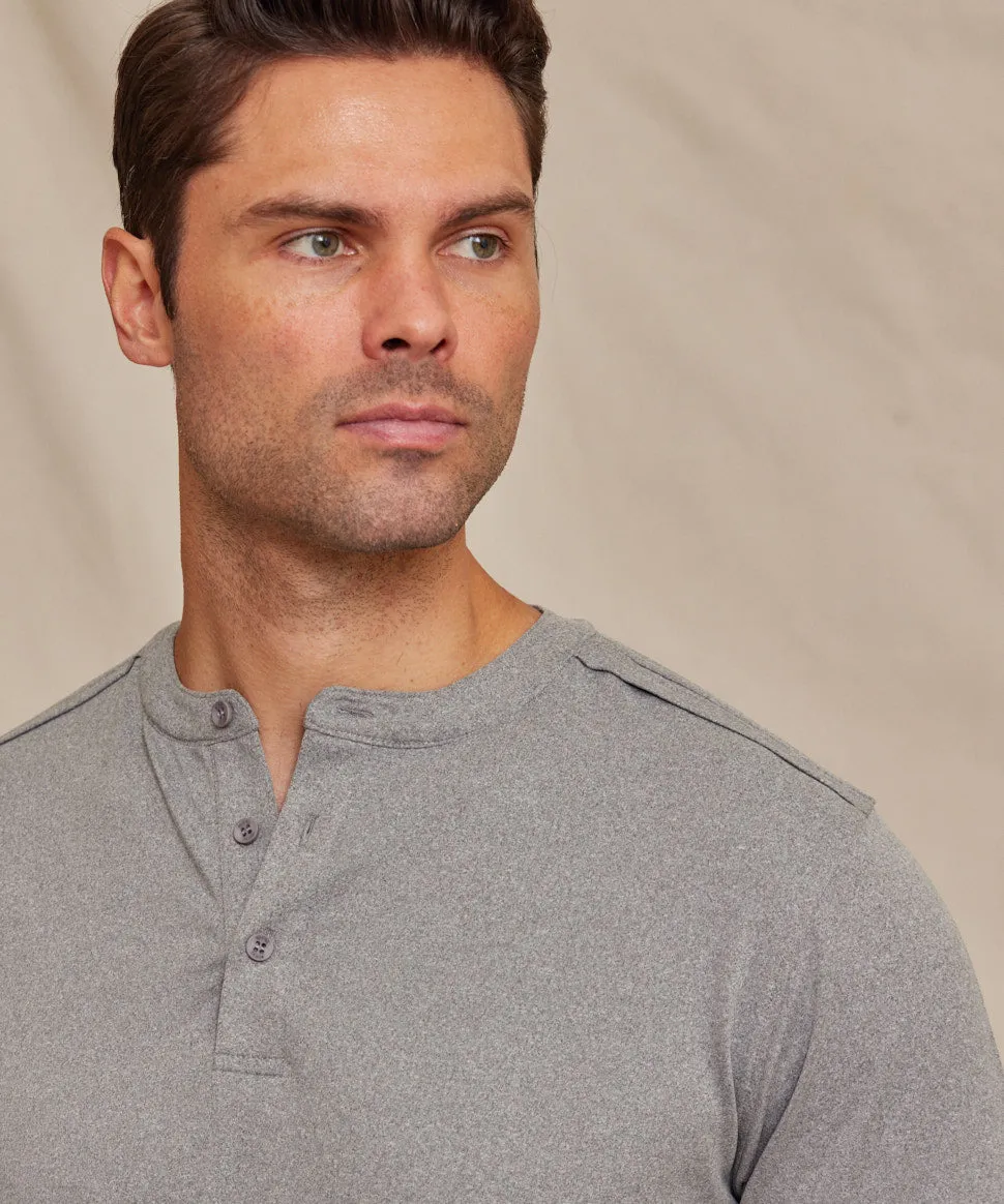 The Voyager - Performance LS Henley - Light Grey Heather