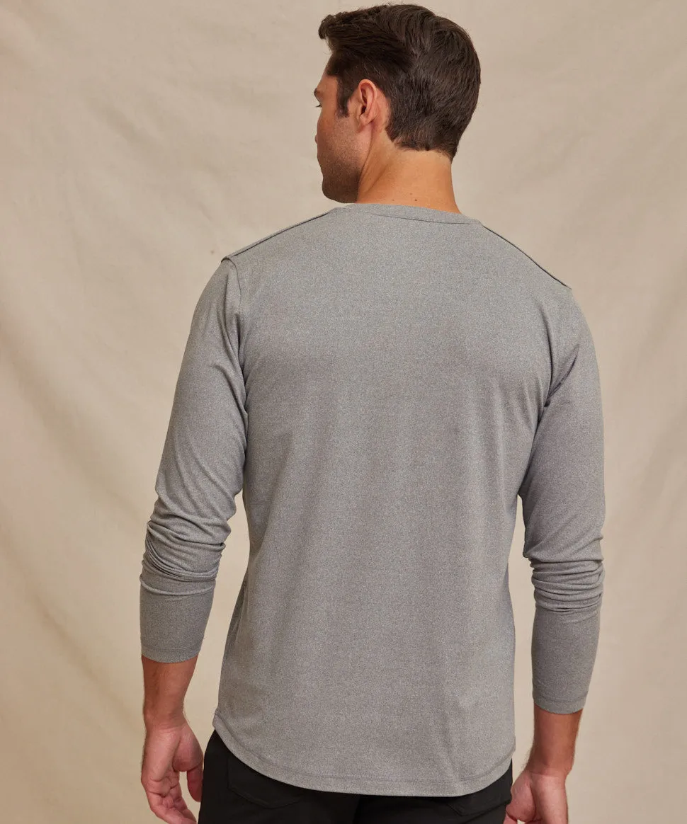 The Voyager - Performance LS Henley - Light Grey Heather