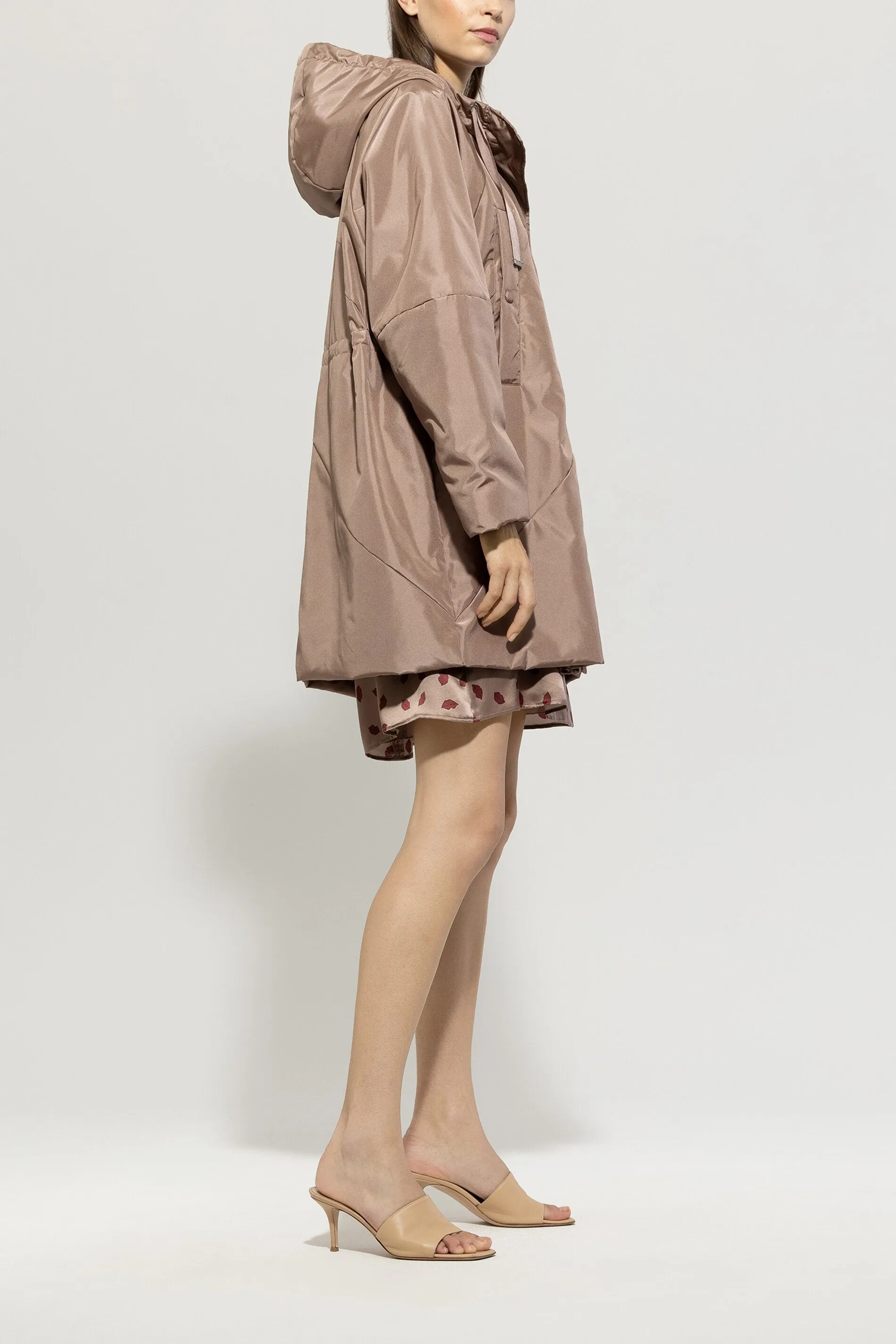 Timeless Chic 3/4 Quilted Mushroom Coat <span>418900<span>