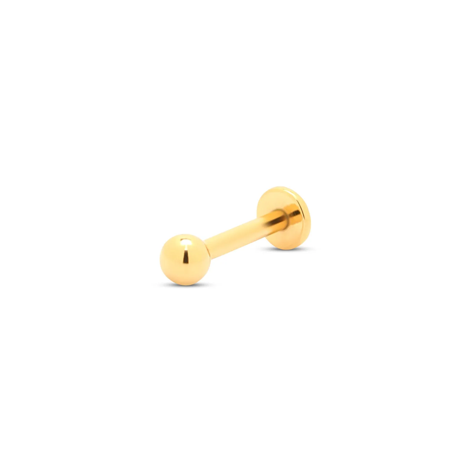 Trident 24kt Gold PVD Titanium Internally Threaded Labret