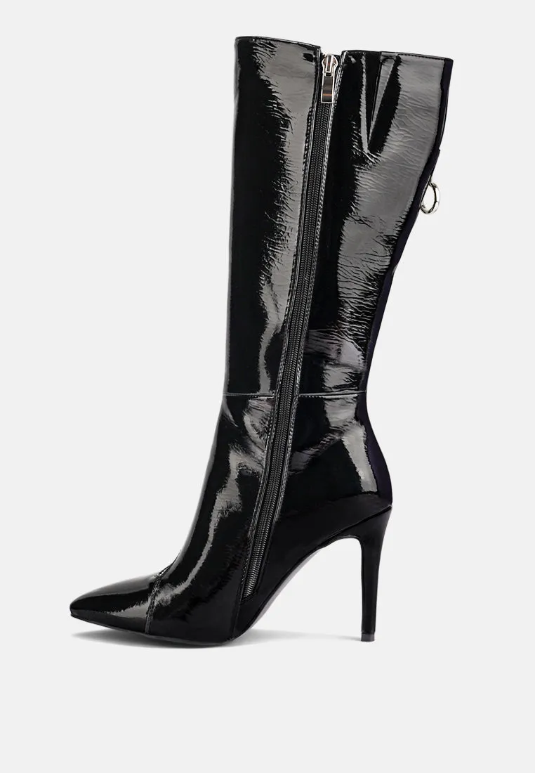 TSAROH Zip Around Calf Boot In Black