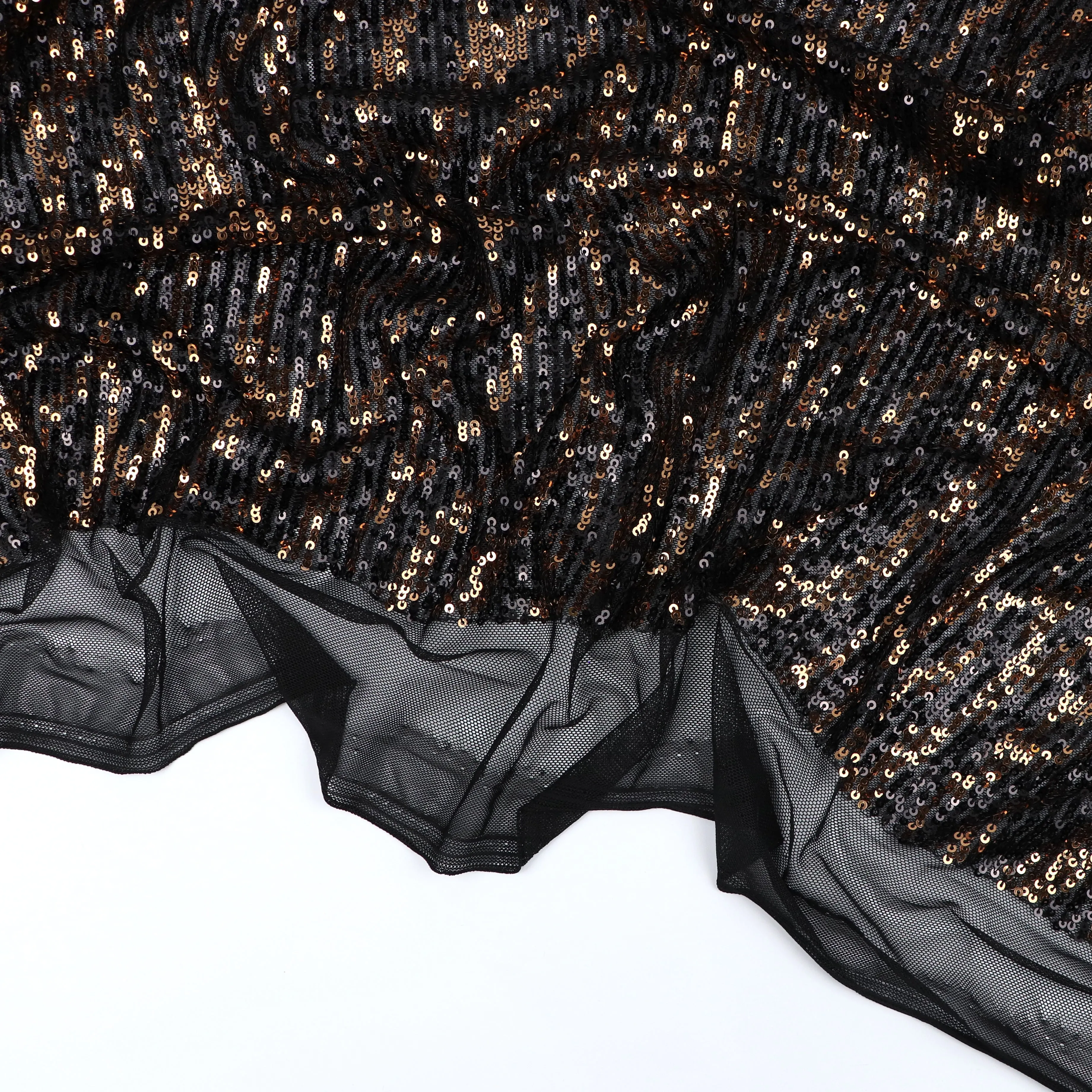 Tulle Sequins - Gold   Black Zebra