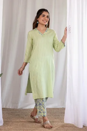 V-Neck Dobby Kurta