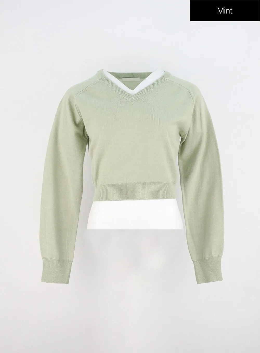 V-Neck Layered Pullover OO325