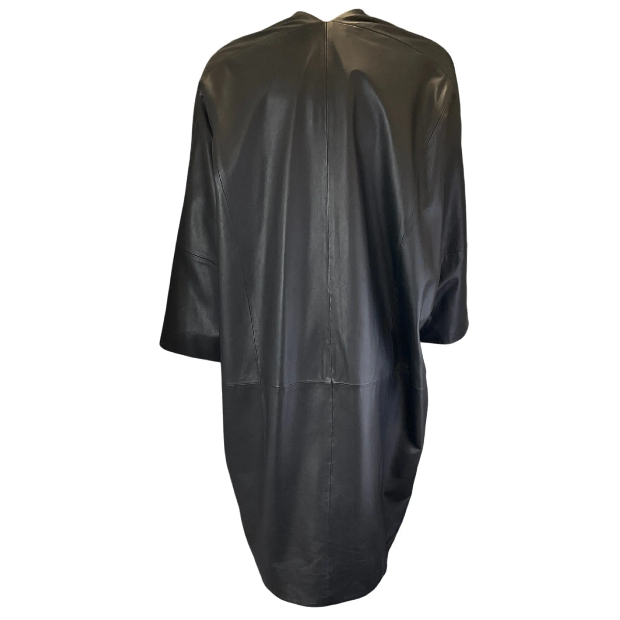 Vince Black Open Leather Coat