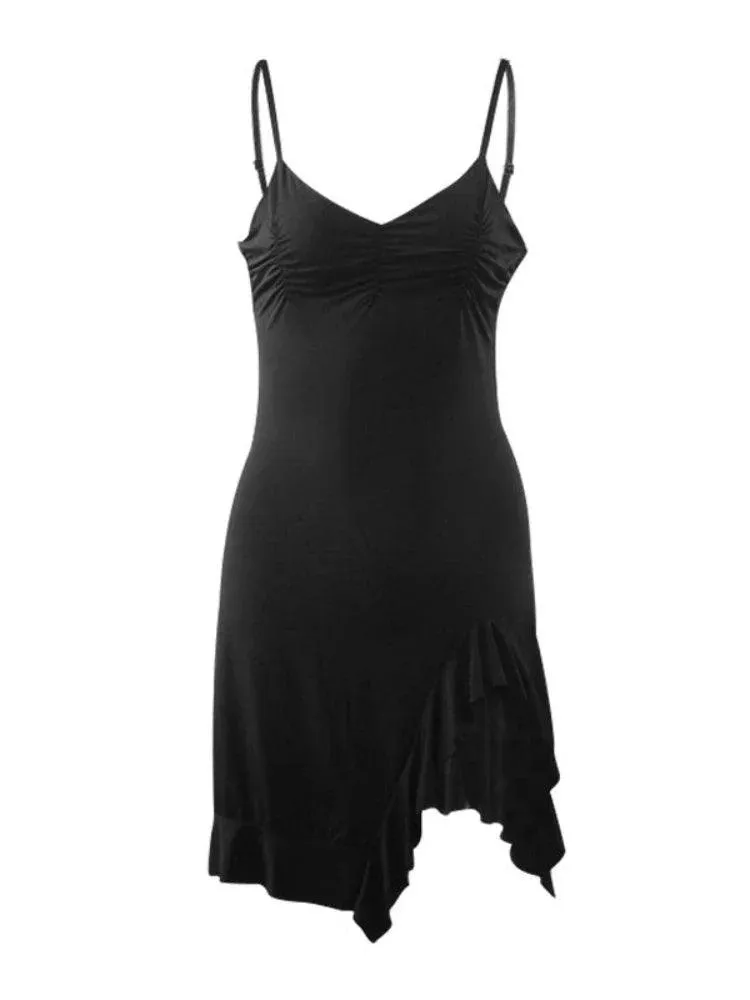 Vintage Black Ruffle Sundress: Chic Summer Fashion Essential