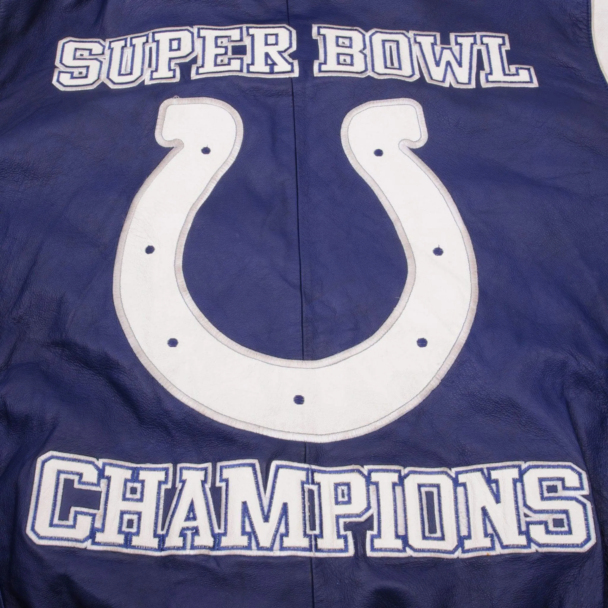 VINTAGE NFL INDIANAPOLIS COLTS SUPER BOWL CHAMPION 2006 LEATHER JACKET SIZE XL